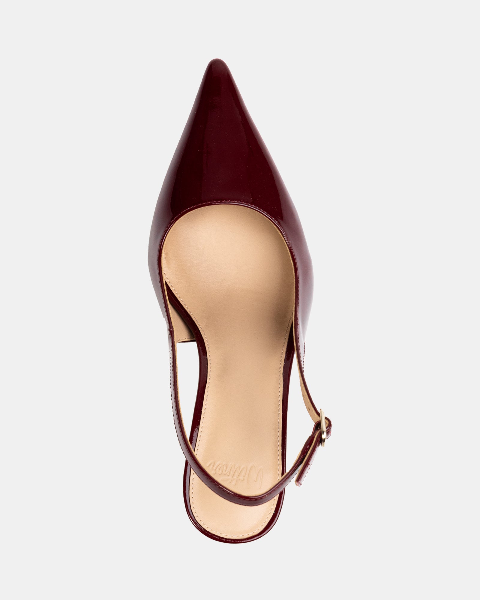 Leia Berry Crinkle Patent Leather Slingback