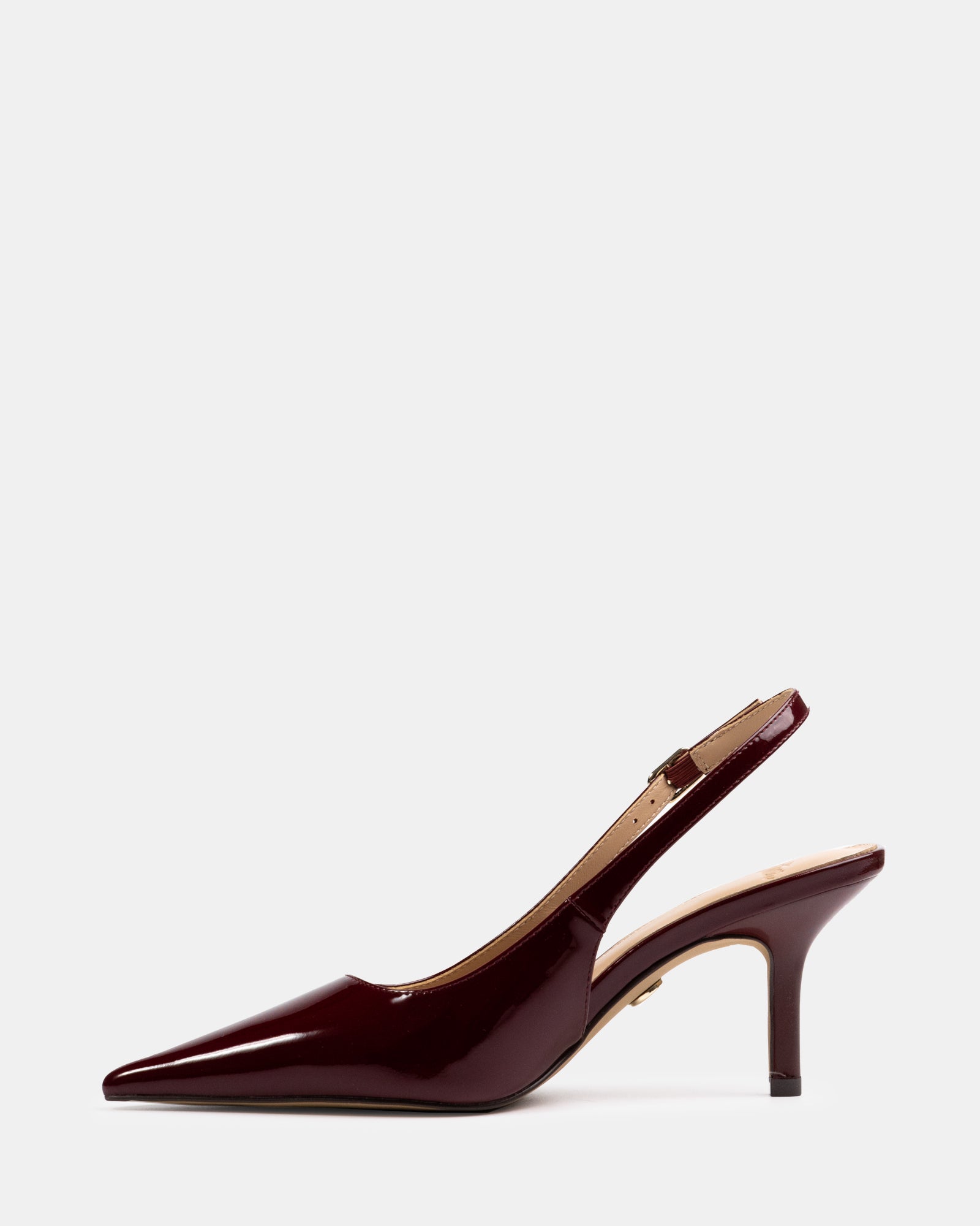 Leia Berry Crinkle Patent Leather Slingback