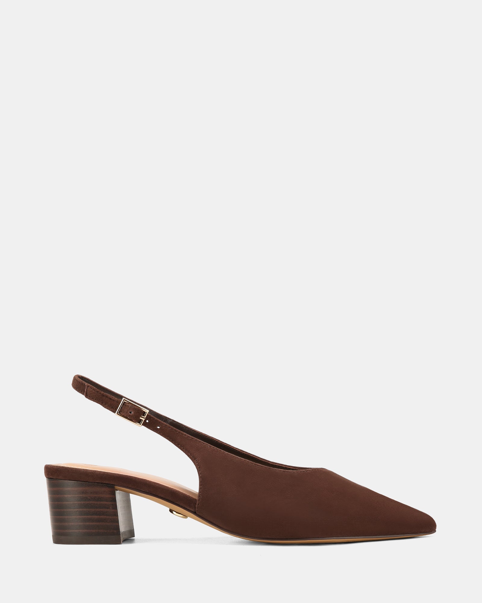 Fatima Chocolate Suede Leather Slingback