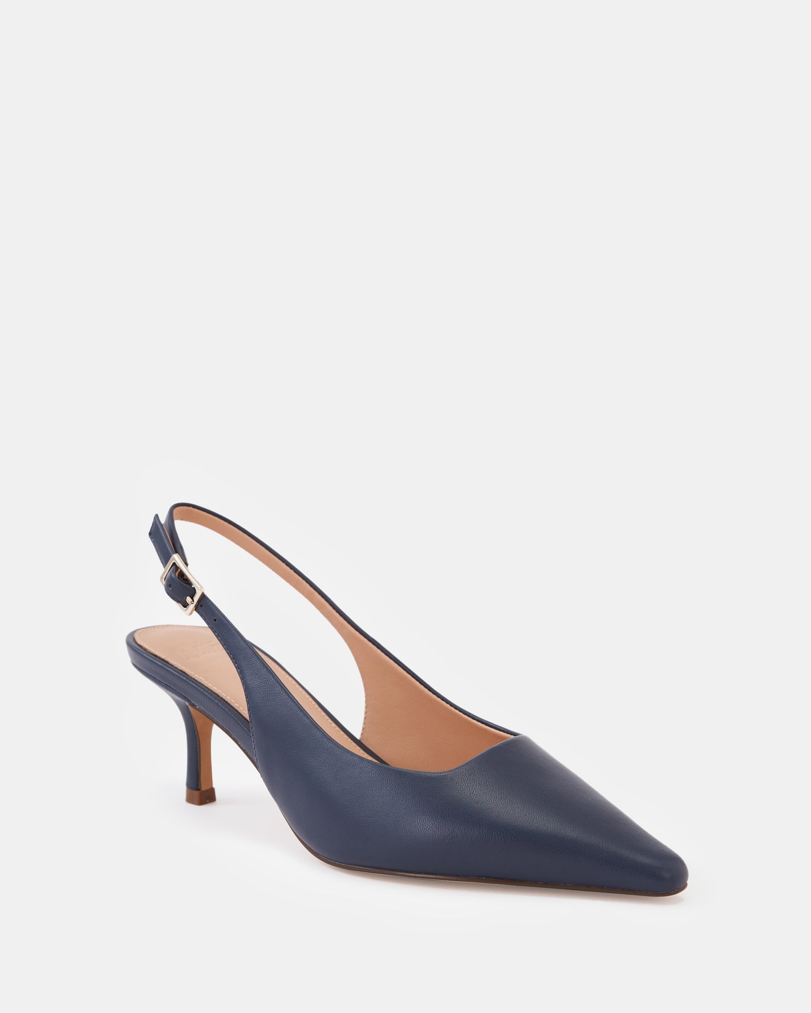 Mella Dark Navy Leather Slingback