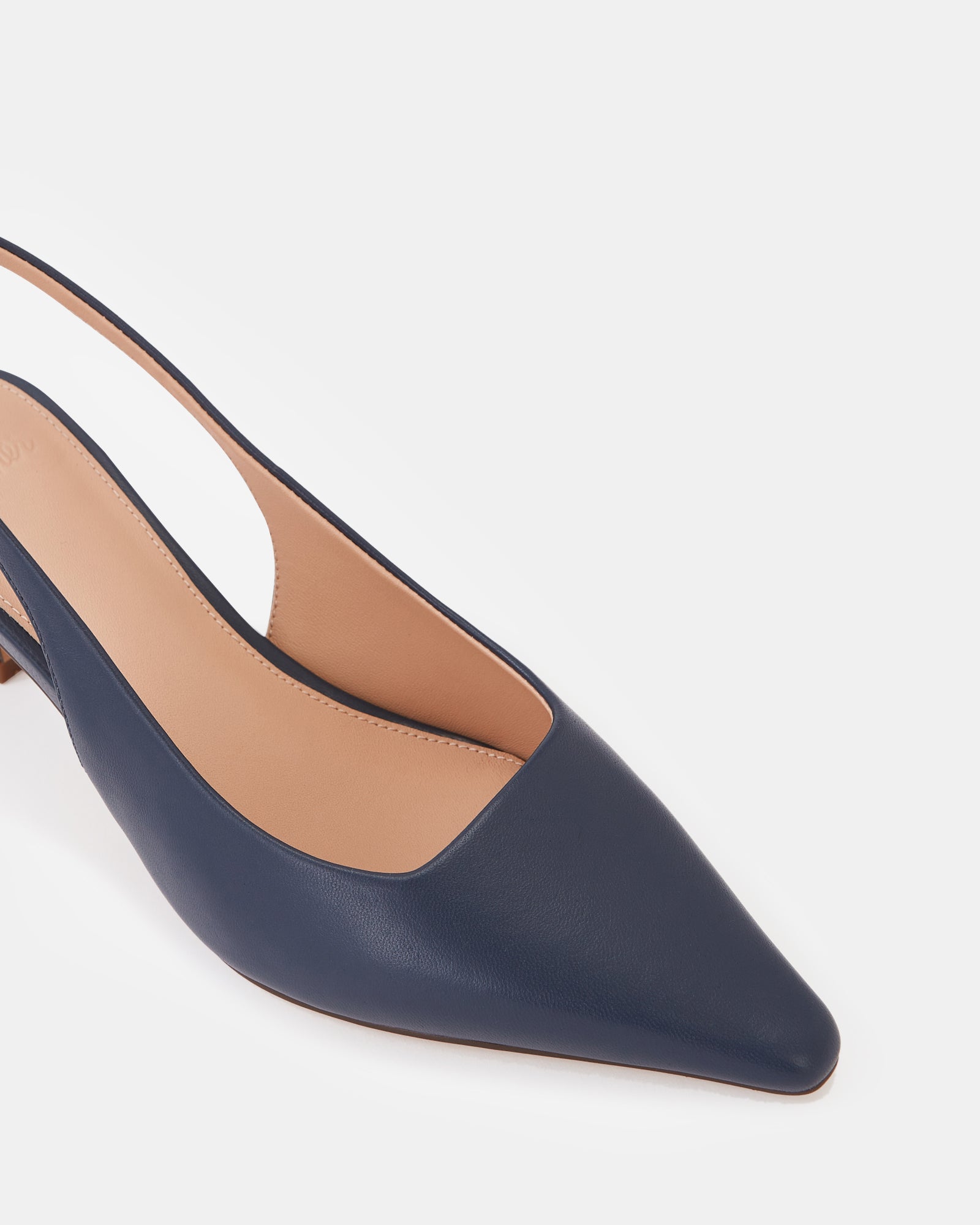 Mella Dark Navy Leather Slingback