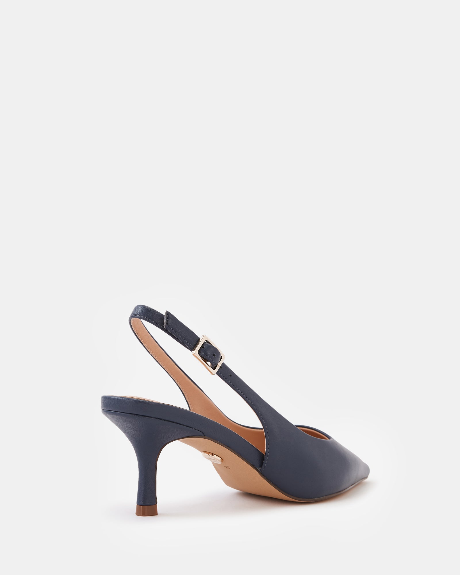 Mella Dark Navy Leather Slingback