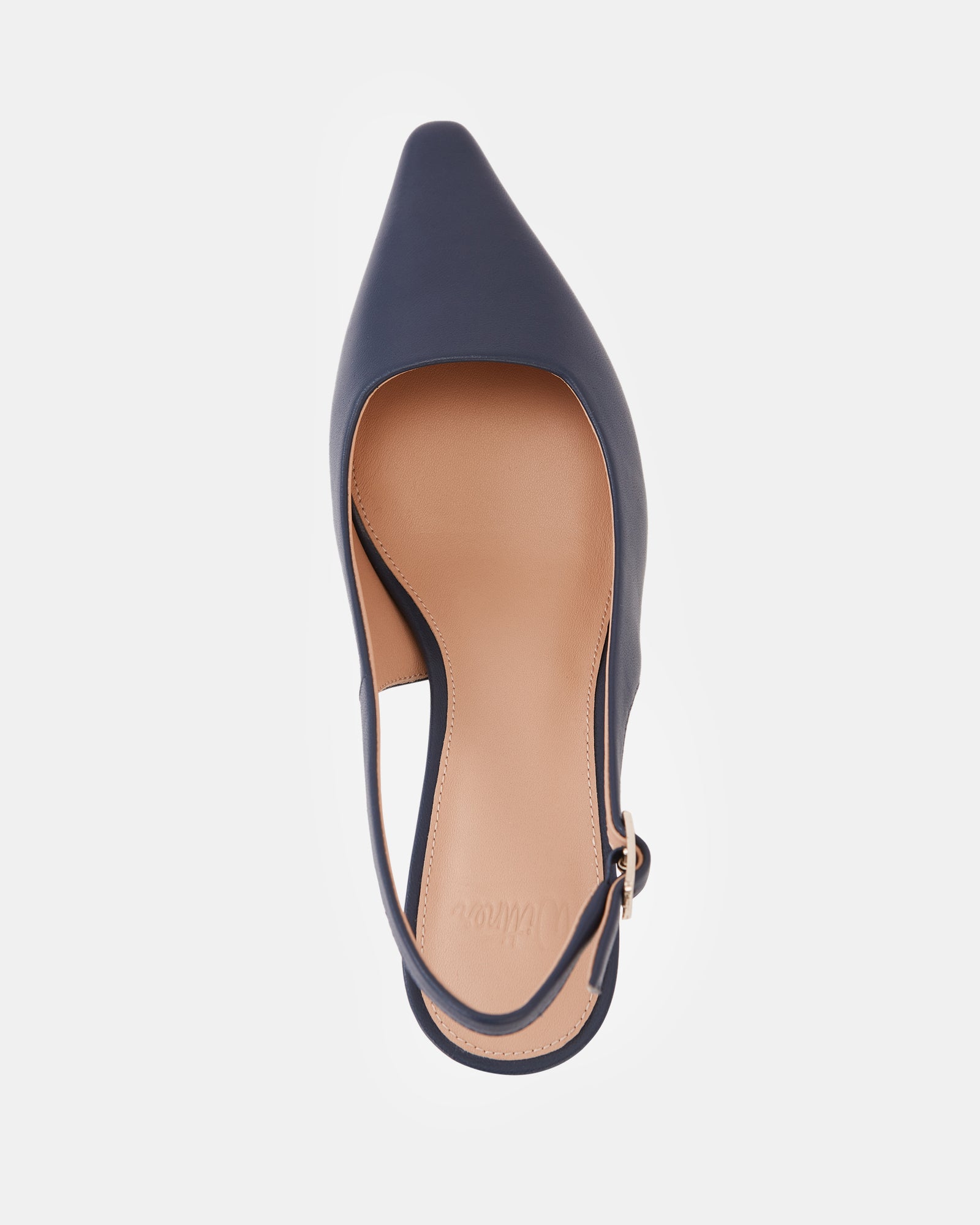 Mella Dark Navy Leather Slingback