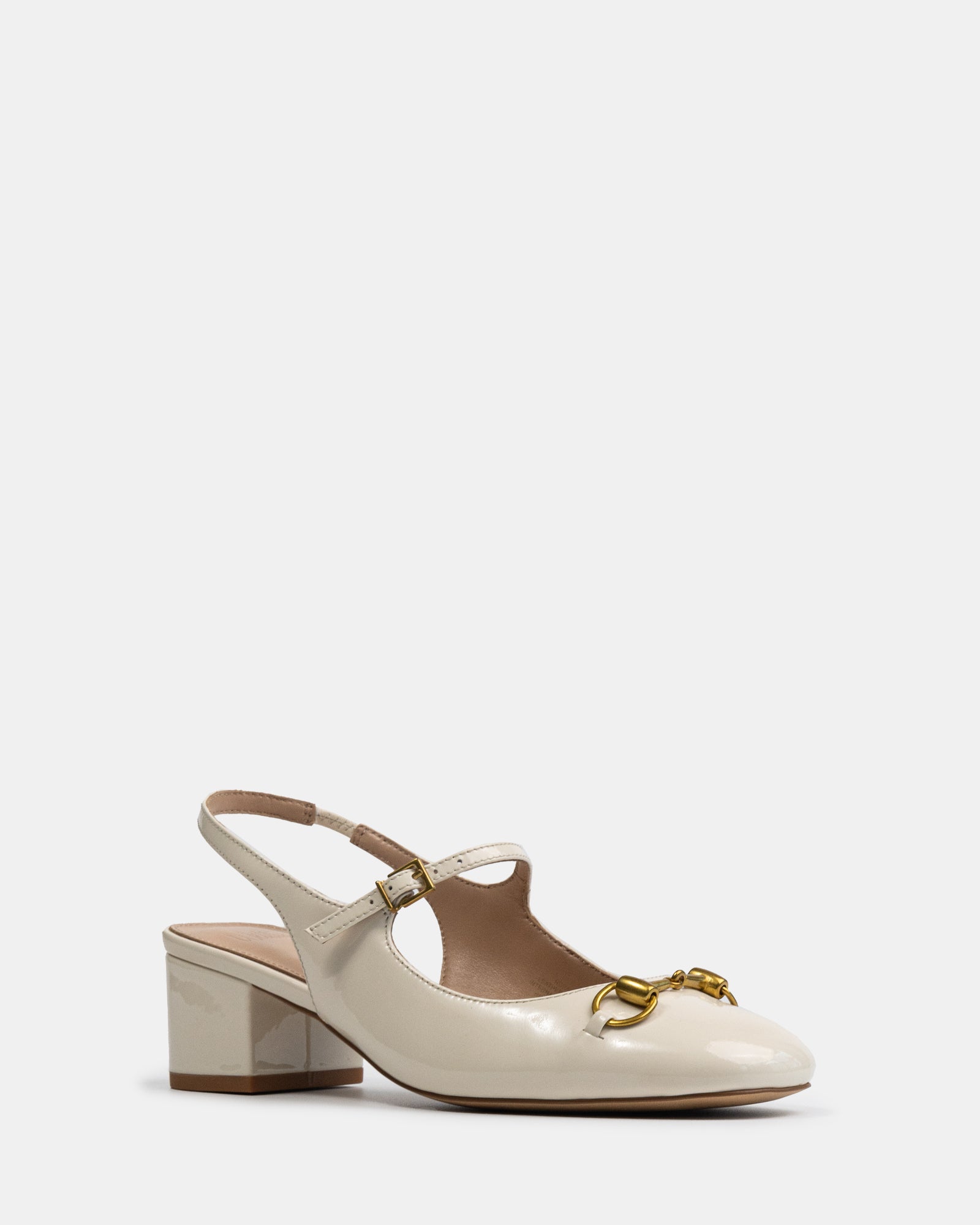 Nora Vintage Ivory Patent Leather Slingback