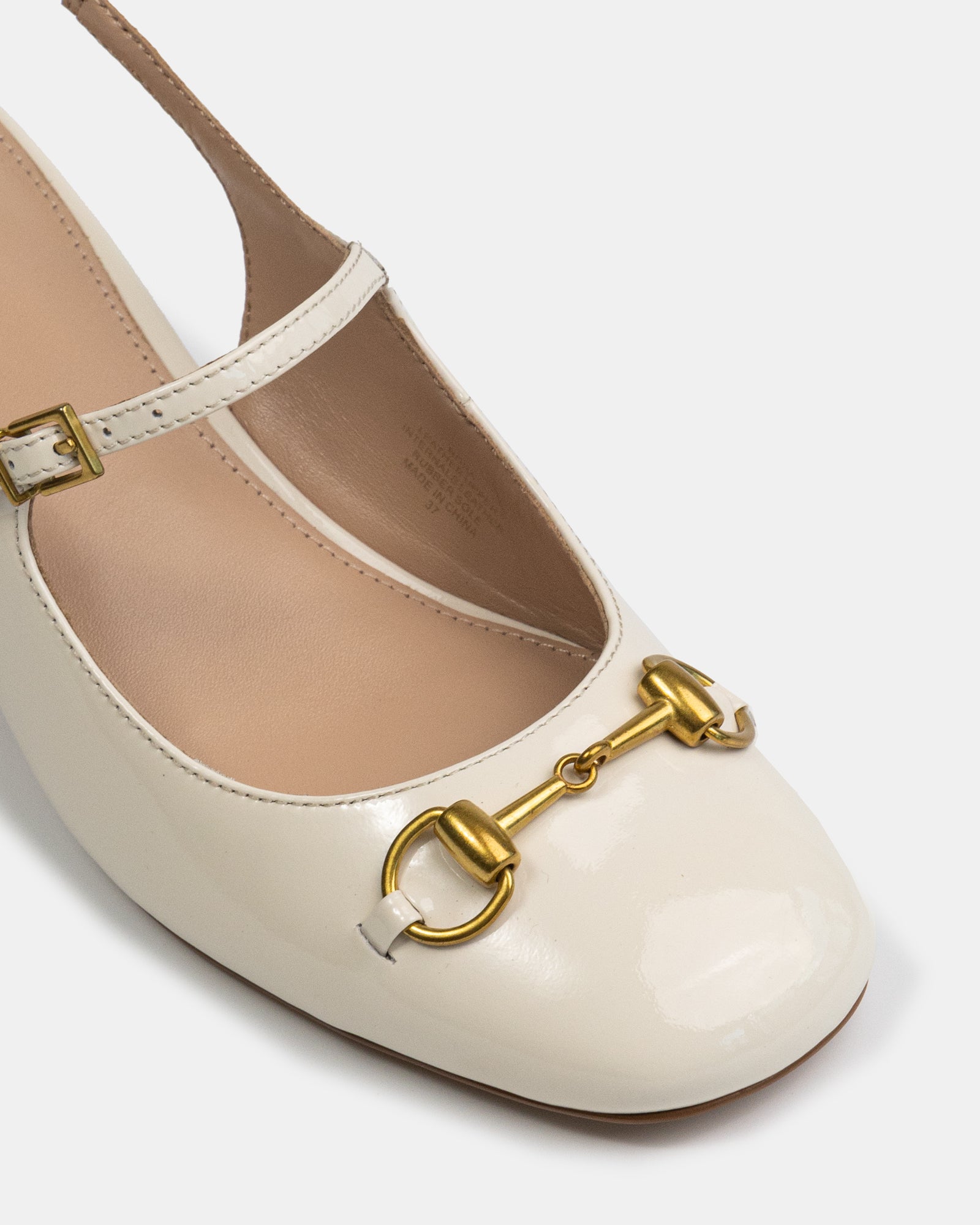 Nora Vintage Ivory Patent Leather Slingback