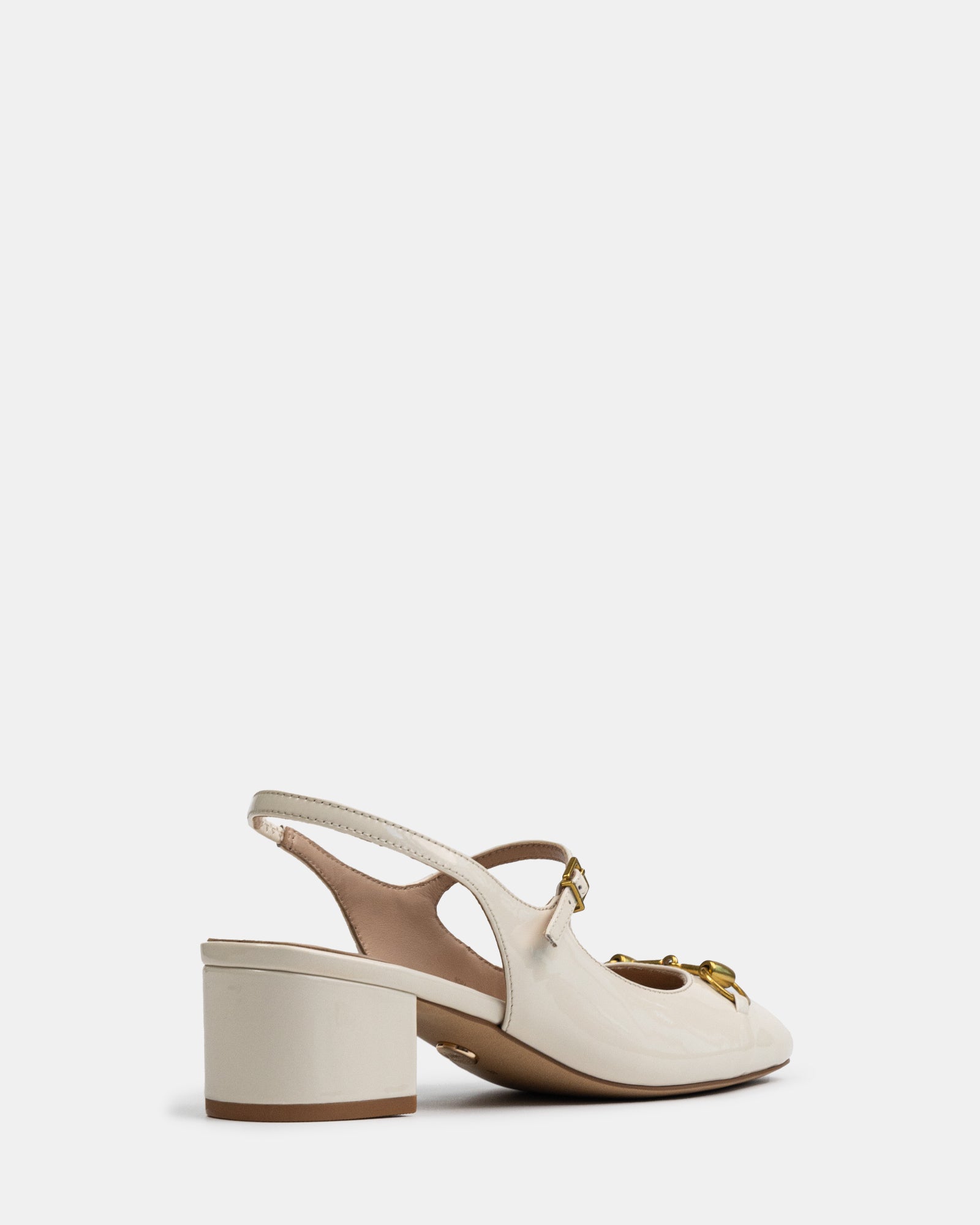 Nora Vintage Ivory Patent Leather Slingback