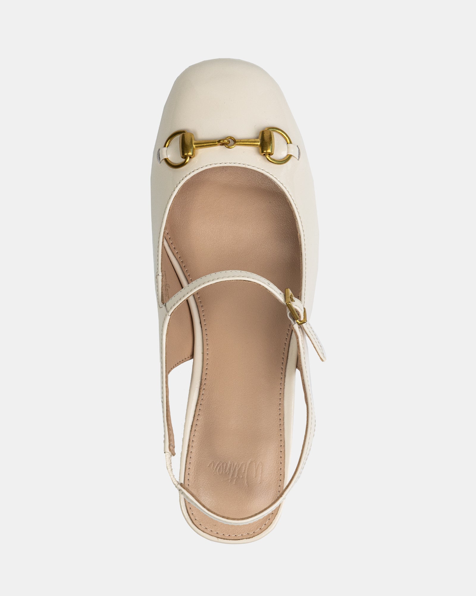 Nora Vintage Ivory Patent Leather Slingback