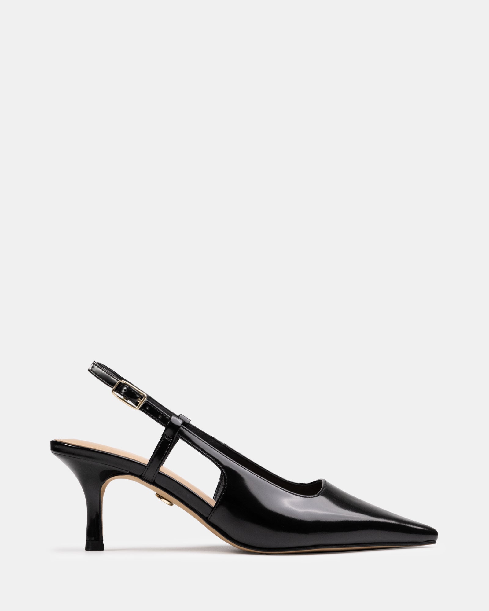 Marrie Black Leather Slingback