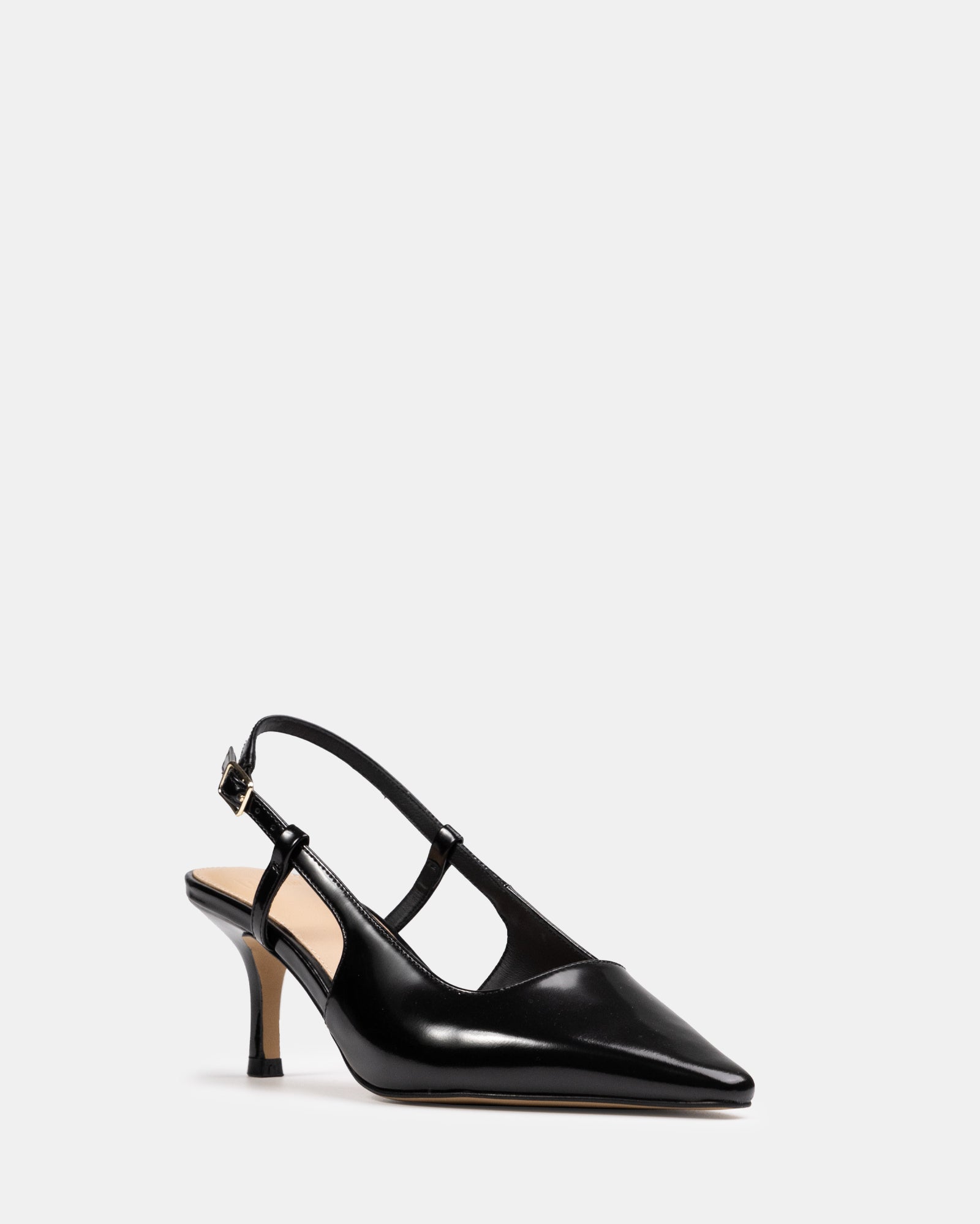 Marrie Black Leather Slingback