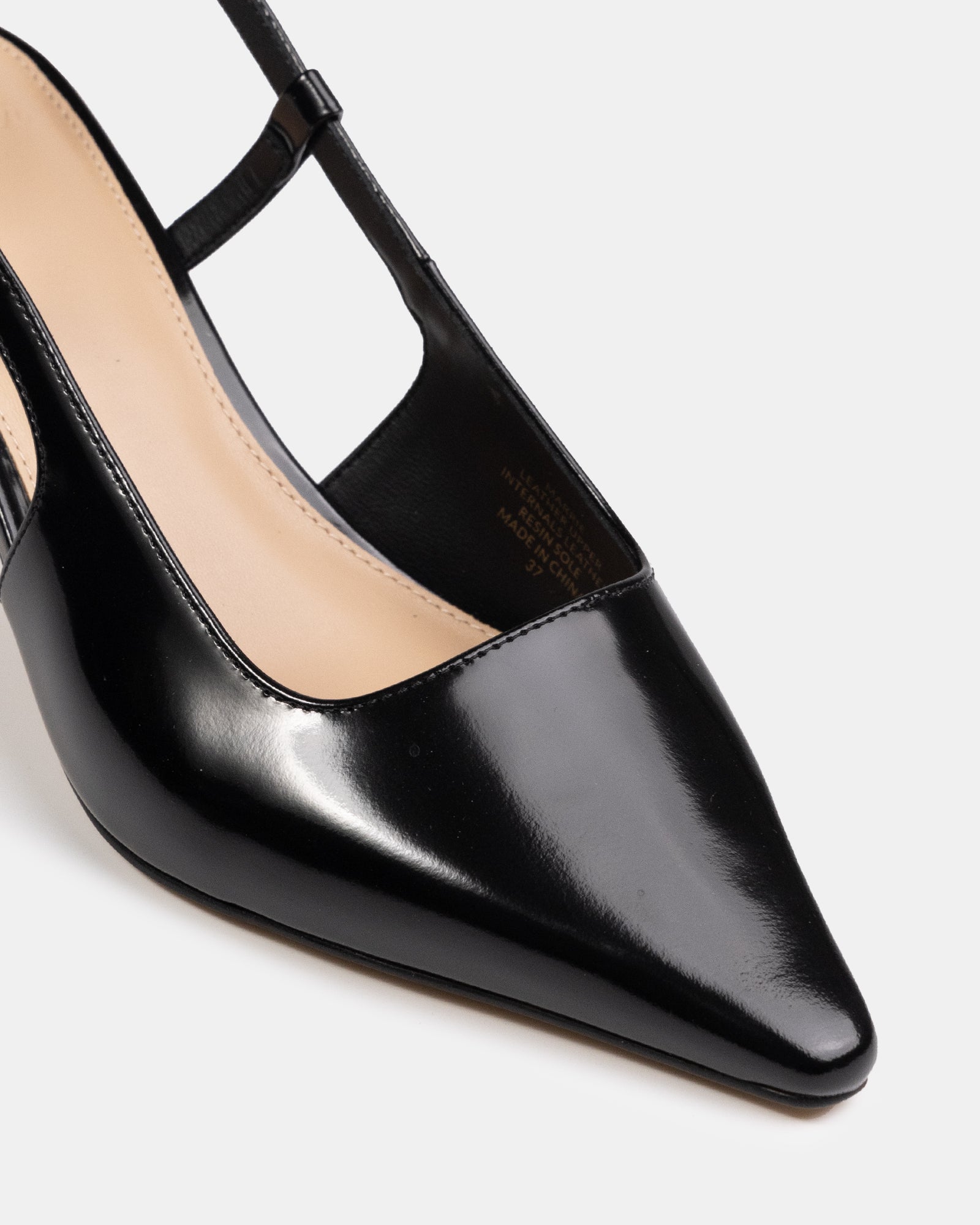 Marrie Black Leather Slingback