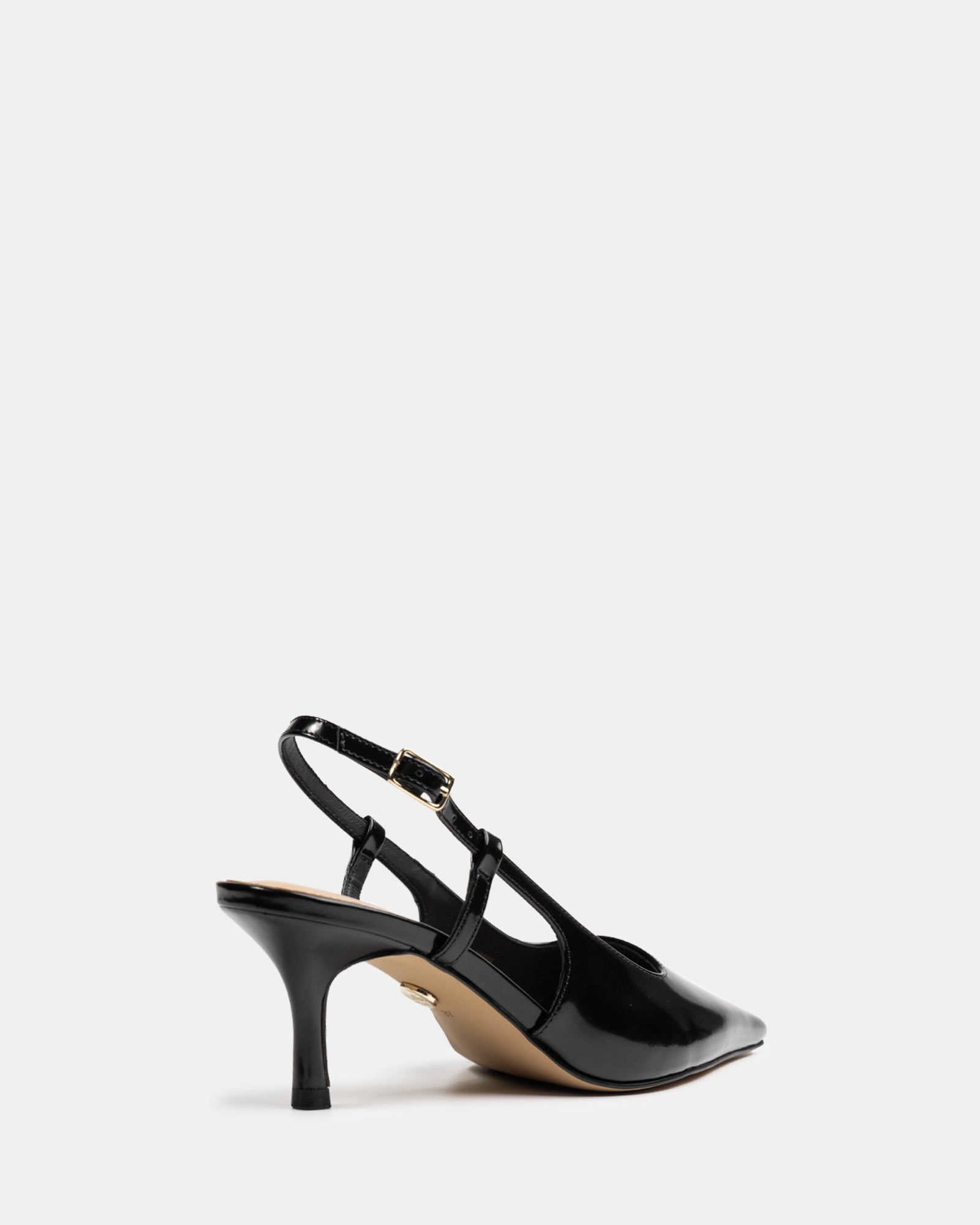 Marrie Black Leather Slingback
