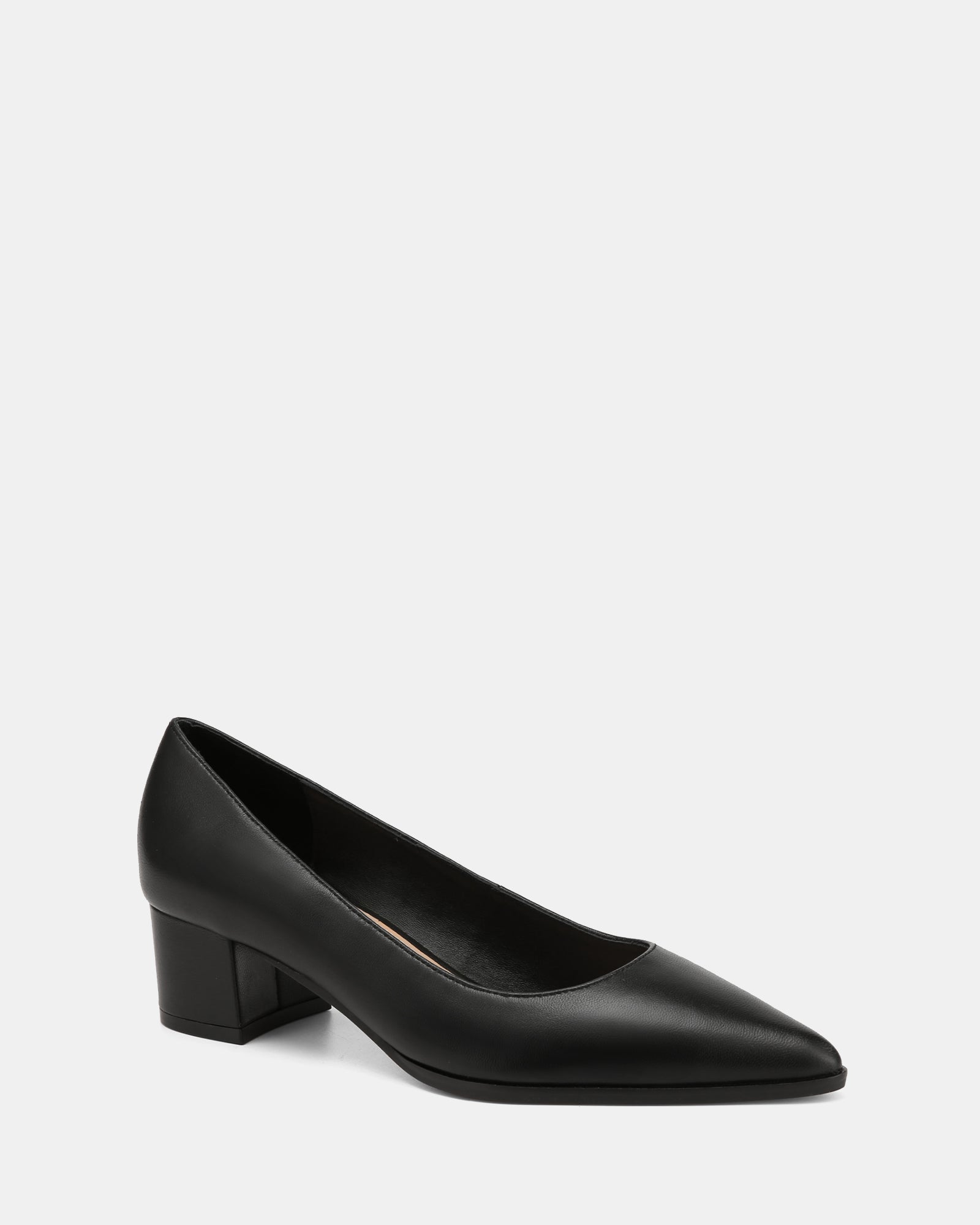 Fae Black Leather Pump
