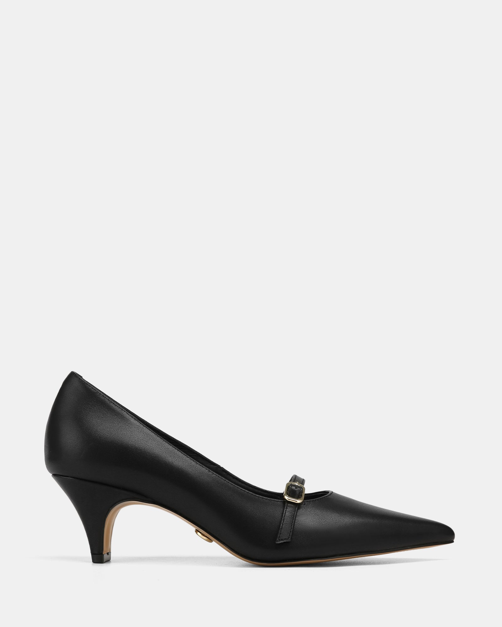 Gretalina Black Leather Pump