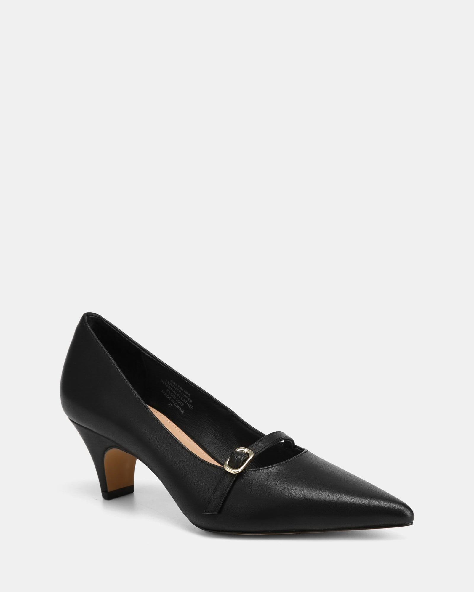 Gretalina Black Leather Pump