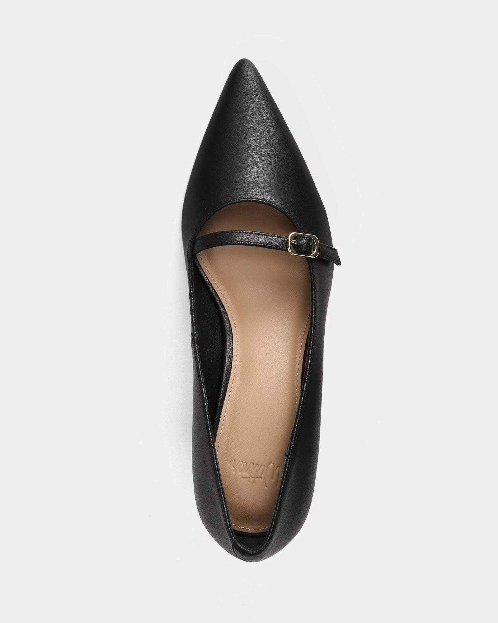 Gretalina Black Leather Pump