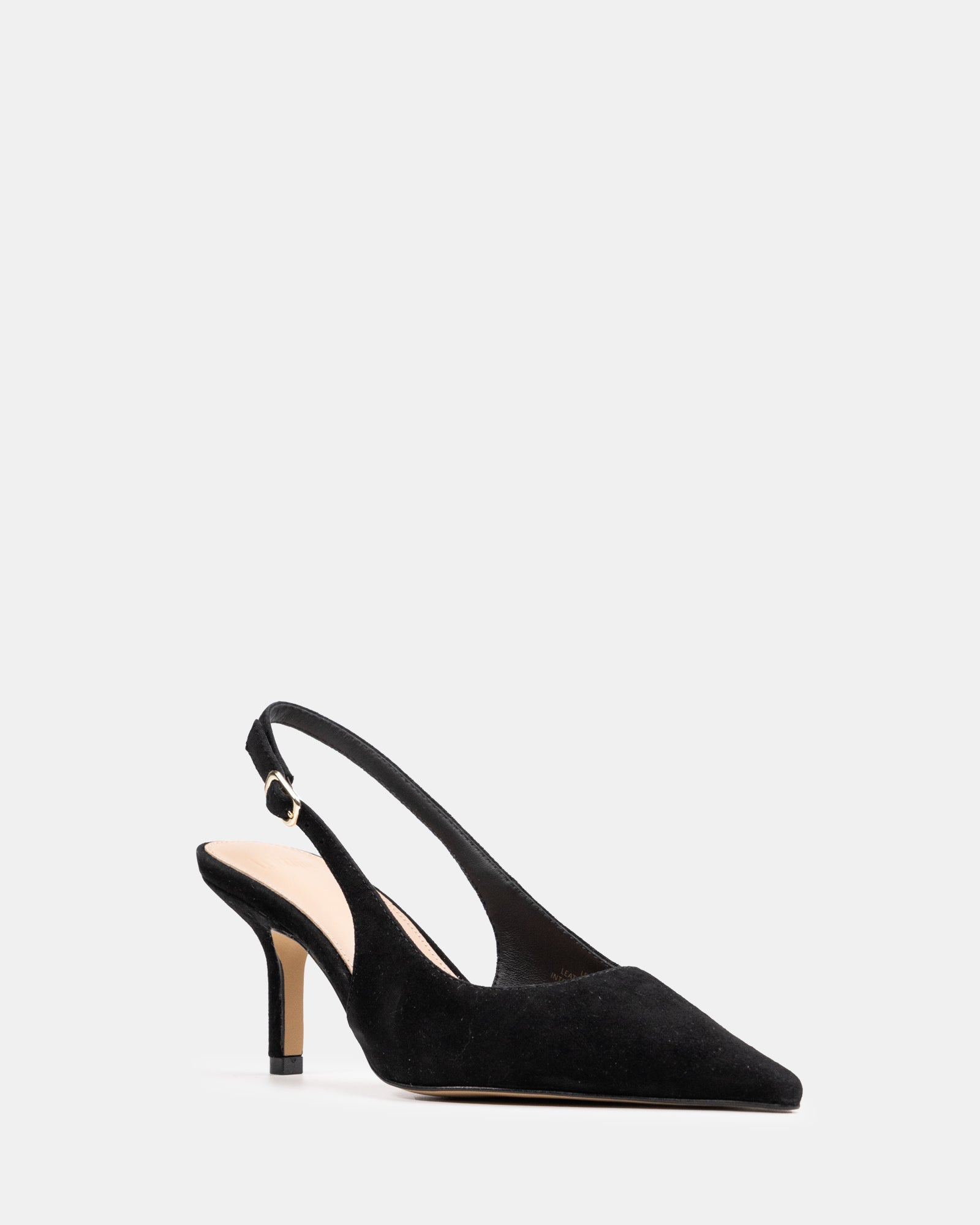 Leia Black Suede Leather Slingback