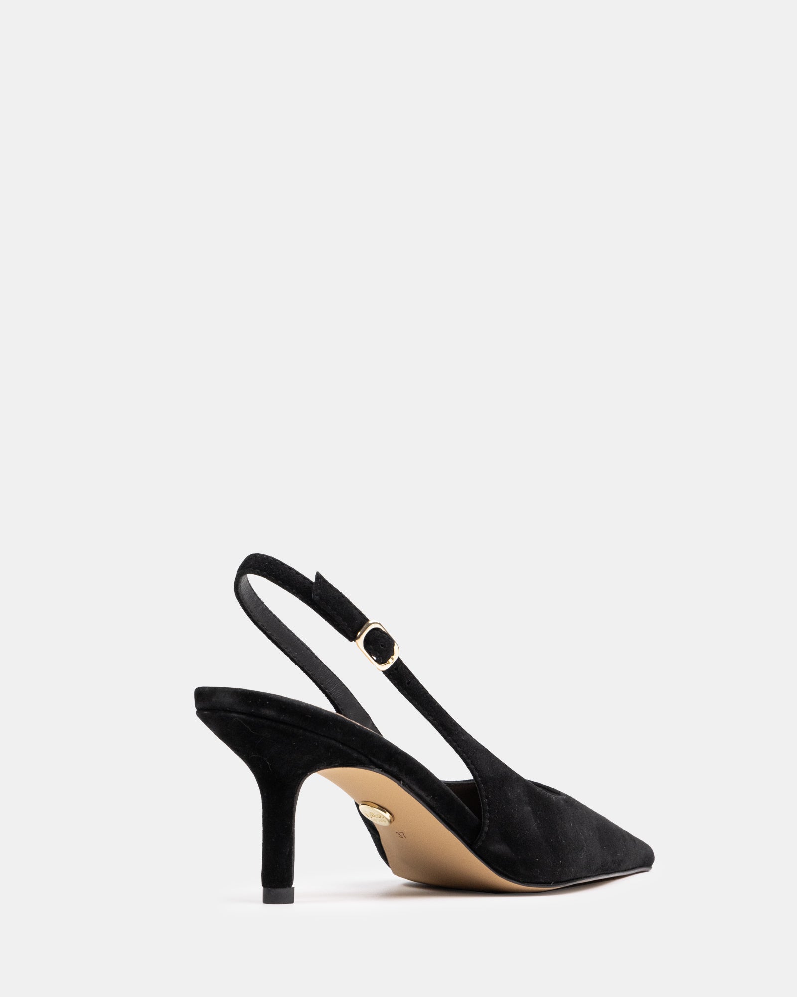 Leia Black Suede Leather Slingback