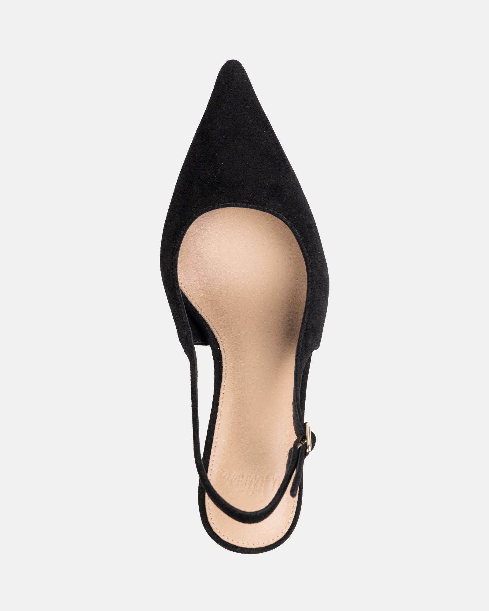 Leia Black Suede Leather Slingback