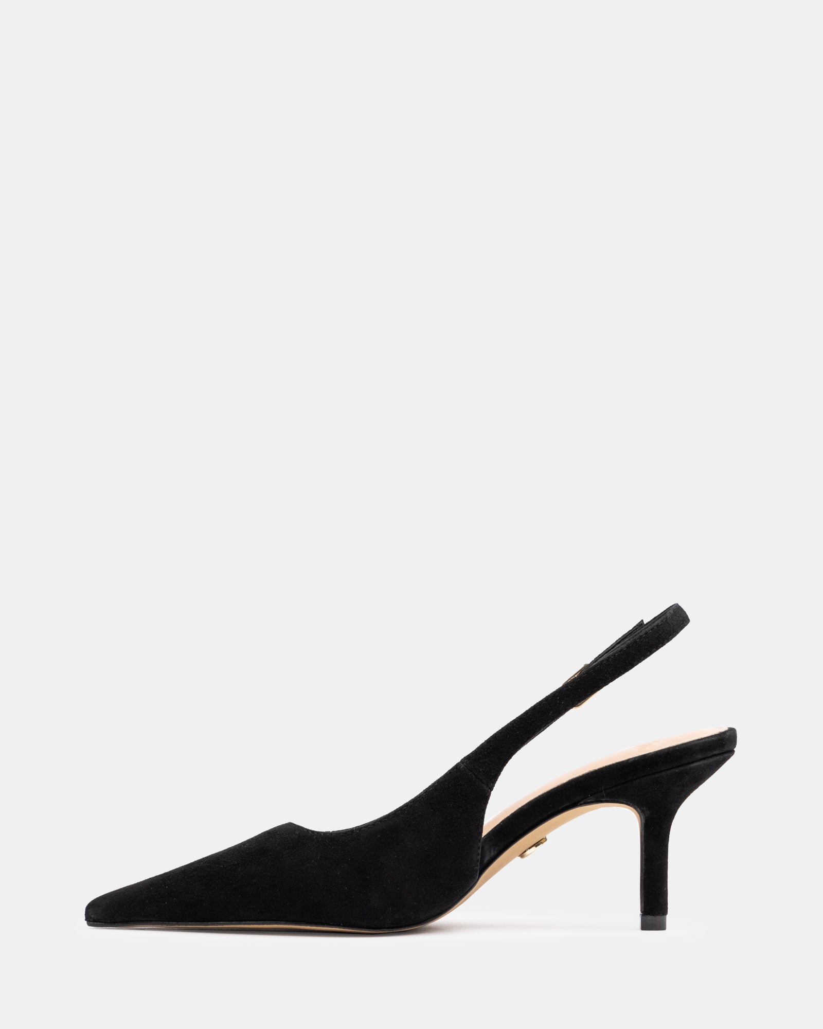 Leia Black Suede Leather Slingback