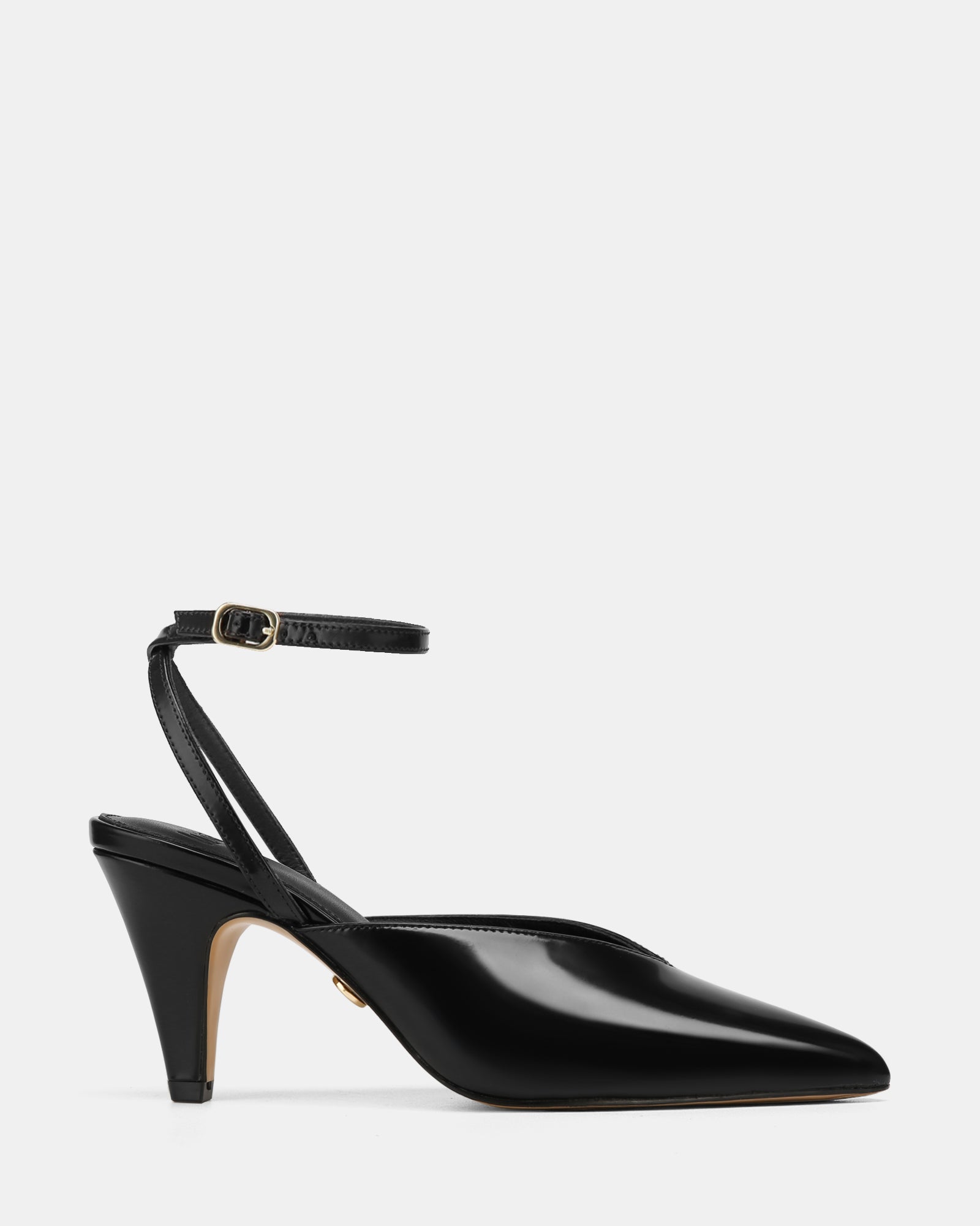 Sidney Black Leather Heel