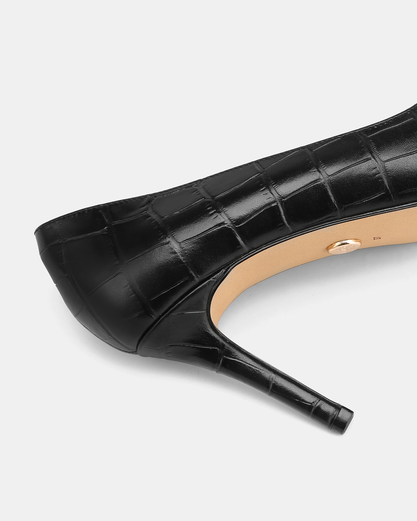 Ravyn Black Croc Embossed Leather Pump