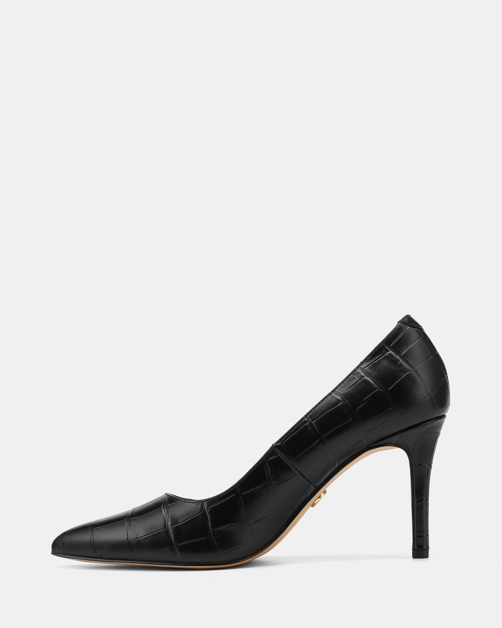 Ravyn Black Croc Embossed Leather Pump