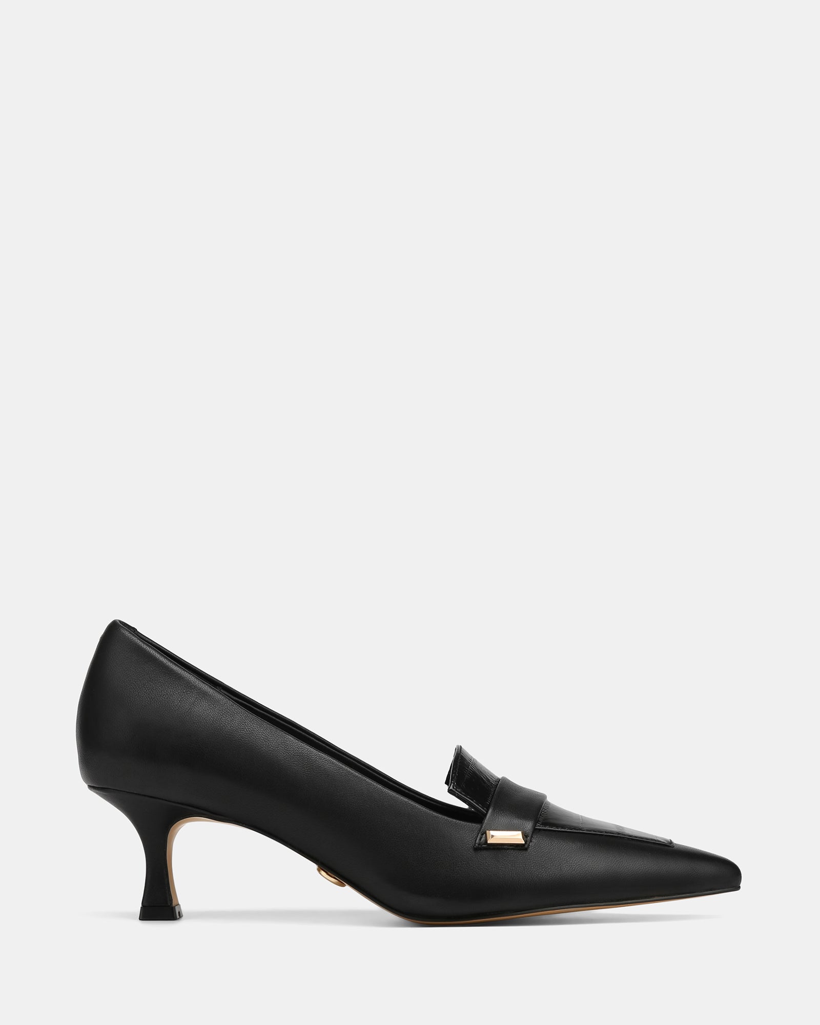 Gabby Black Leather Pump