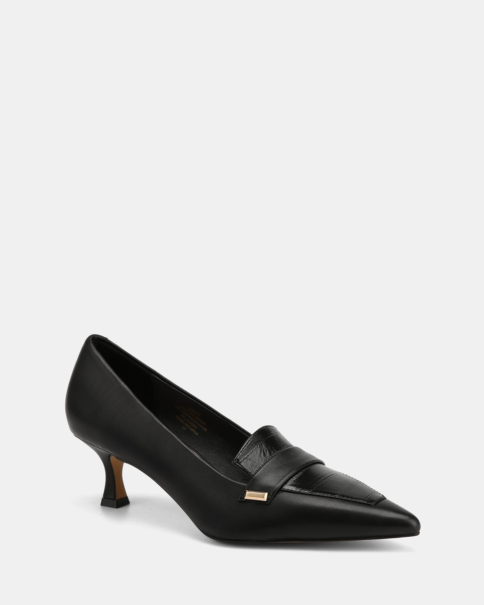 Gabby Black Leather Pump