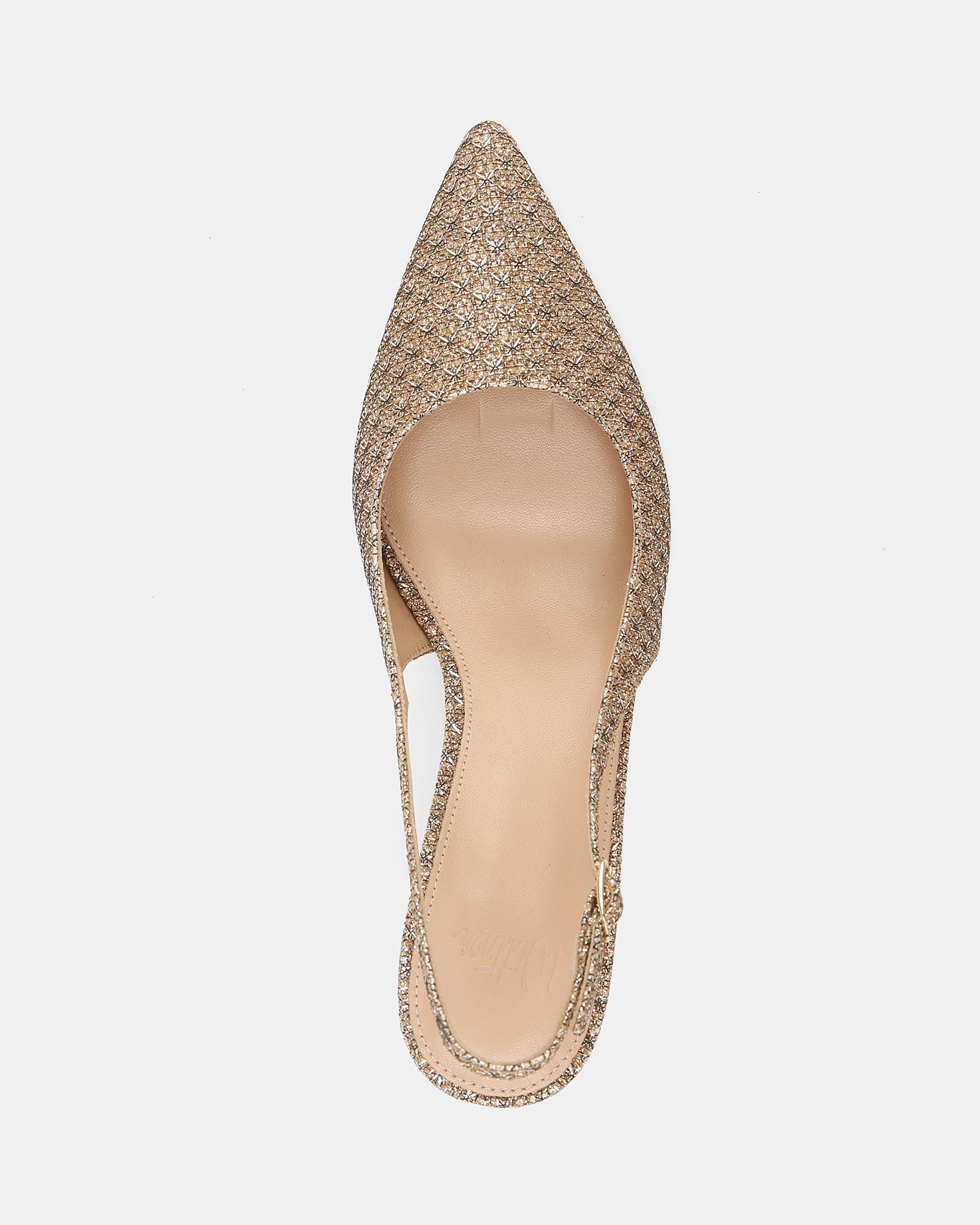 Riker Gold Metallic Lurex Slingback