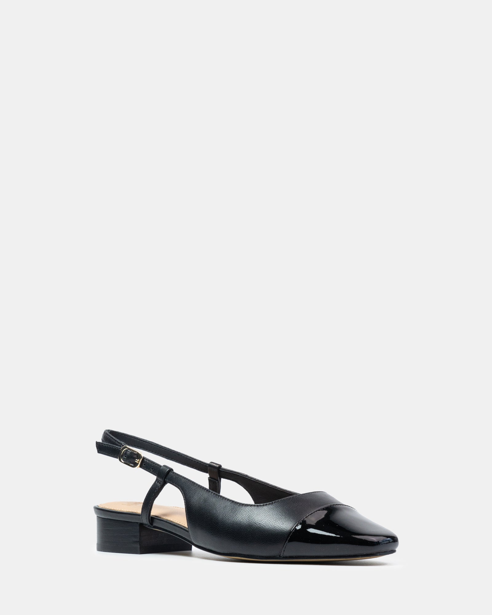 Dame Black Leather Slingback