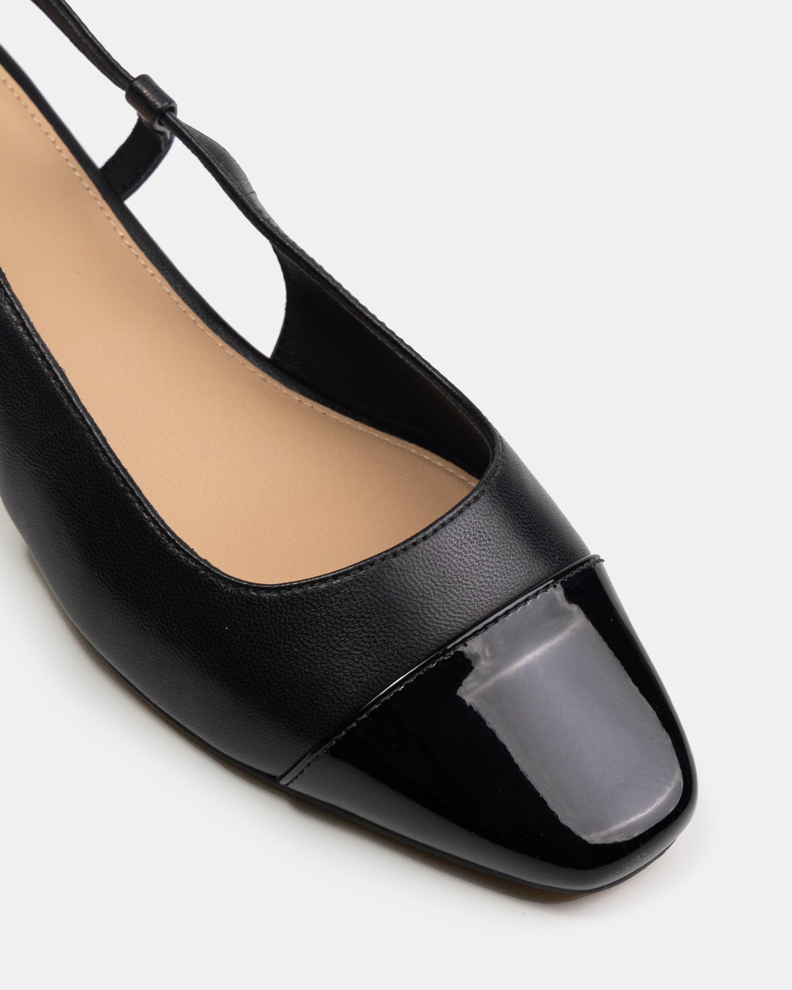 Dame Black Leather Slingback