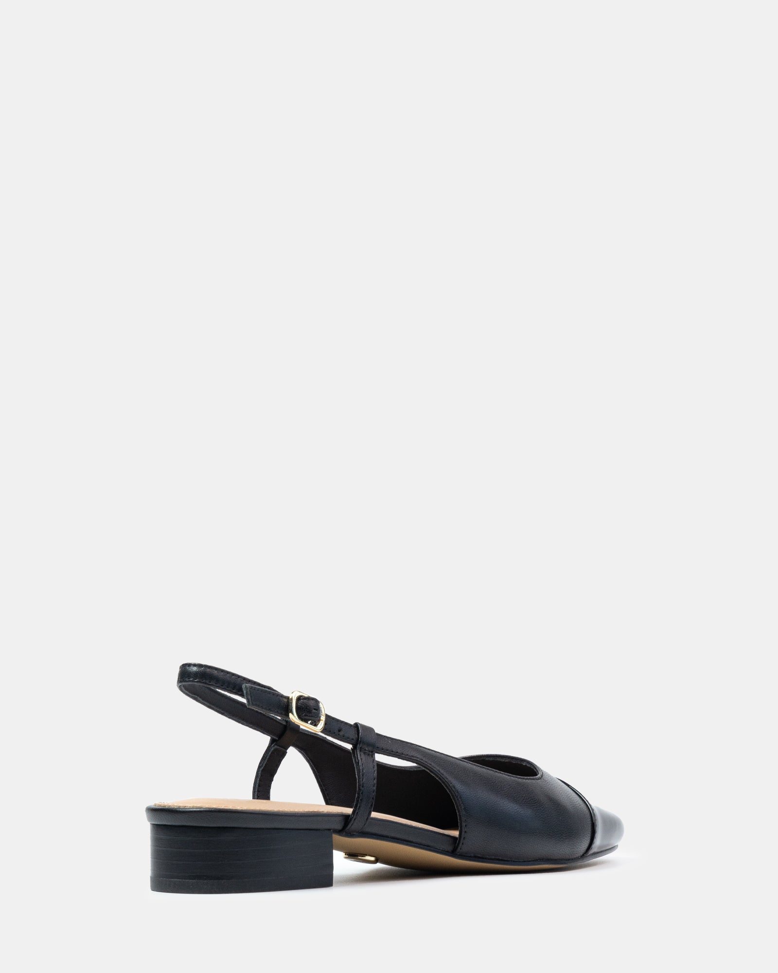 Dame Black Leather Slingback