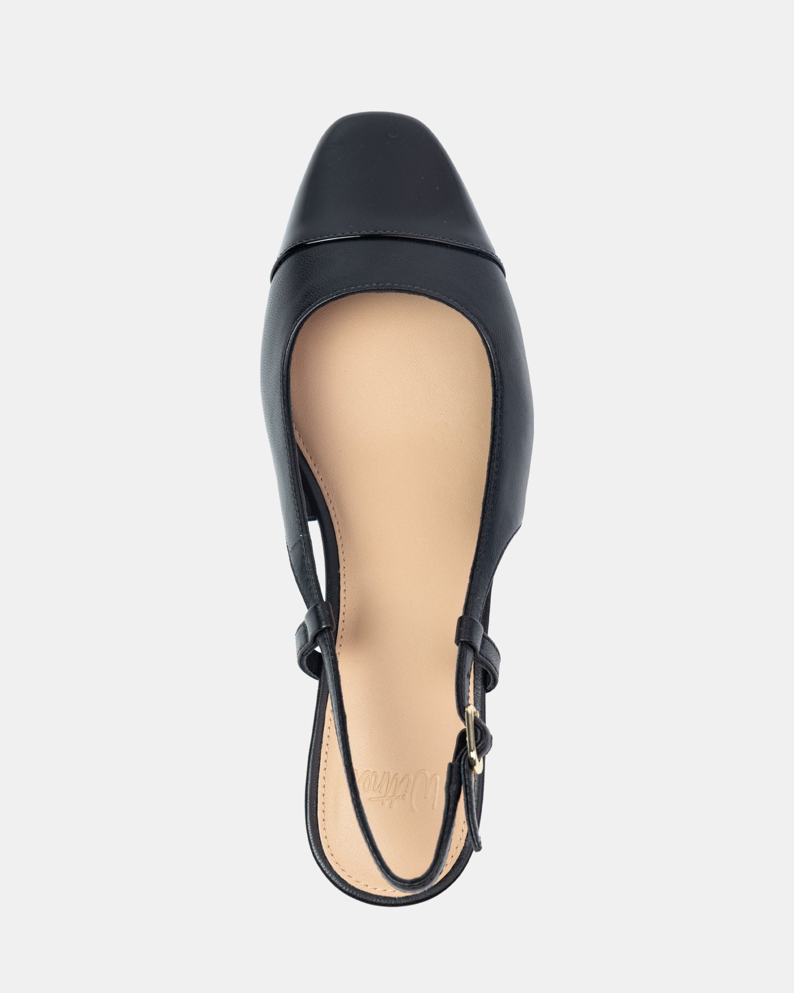Dame Black Leather Slingback