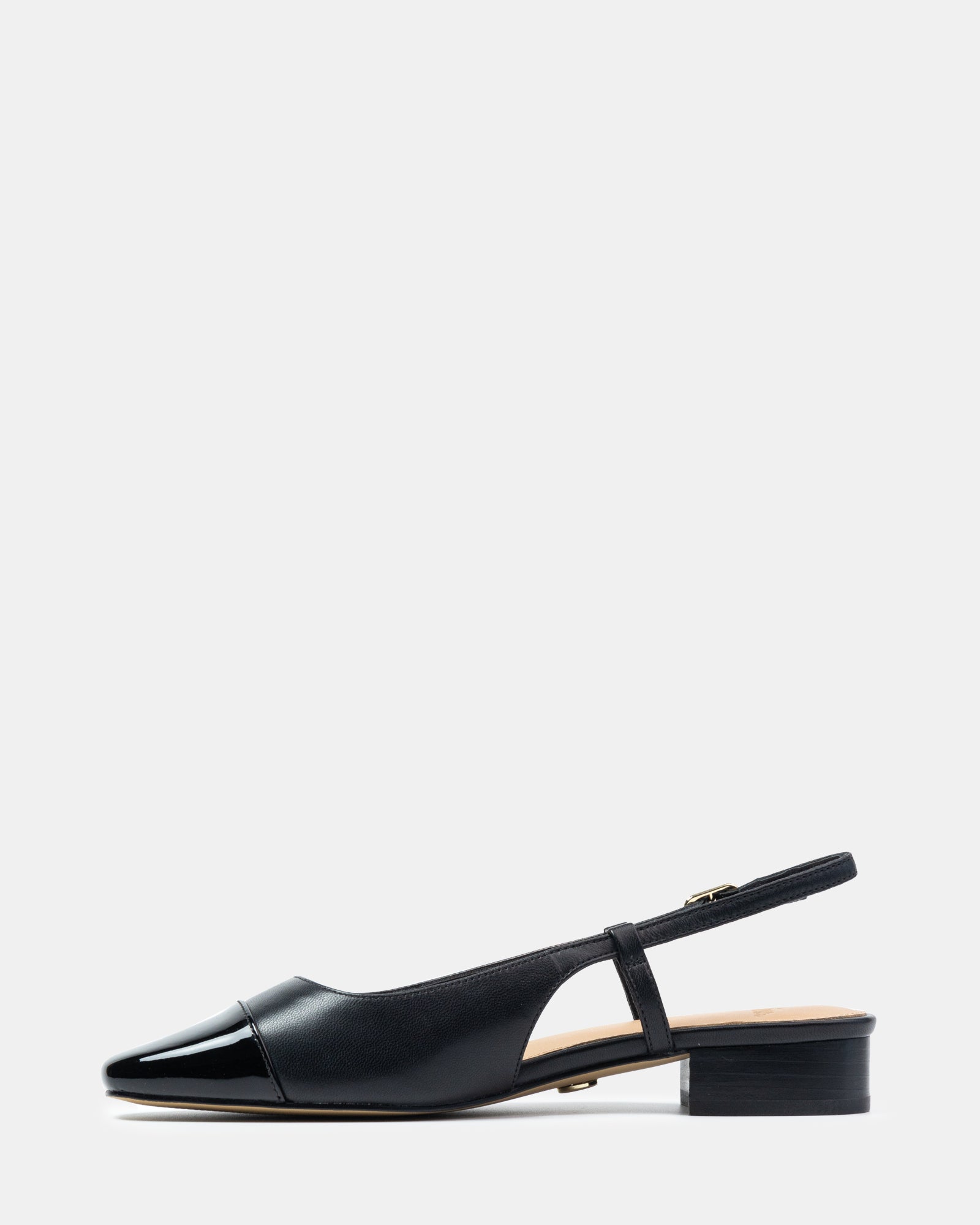 Dame Black Leather Slingback