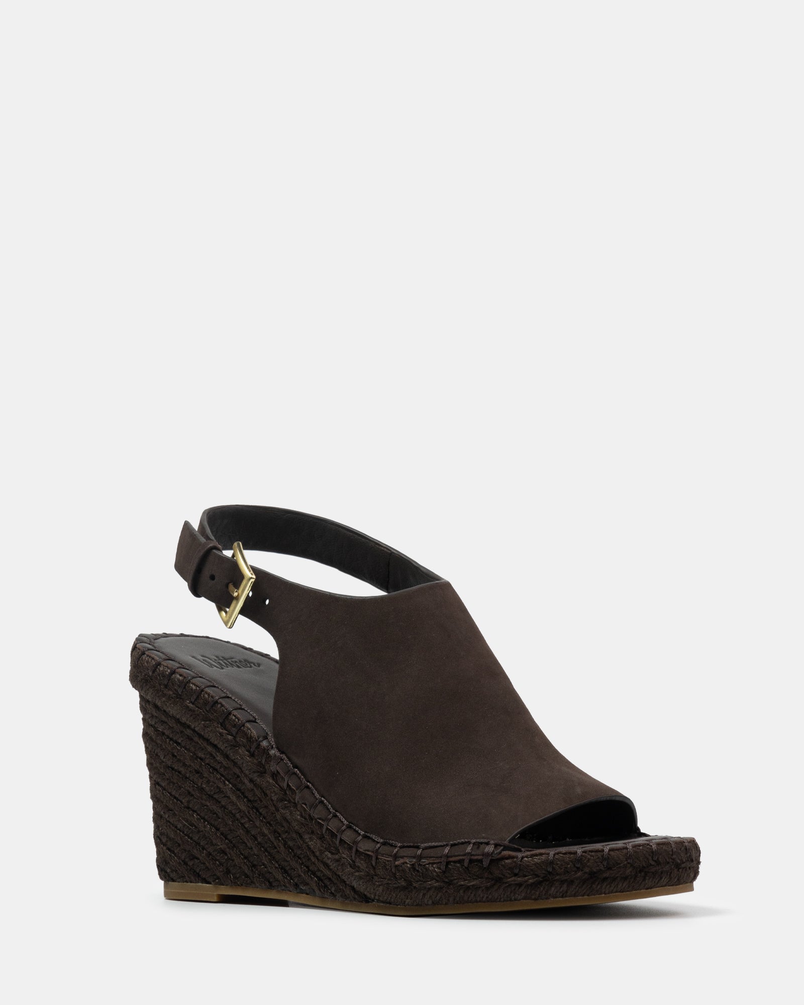 Xandria Espresso Leather Espadrille Wedge