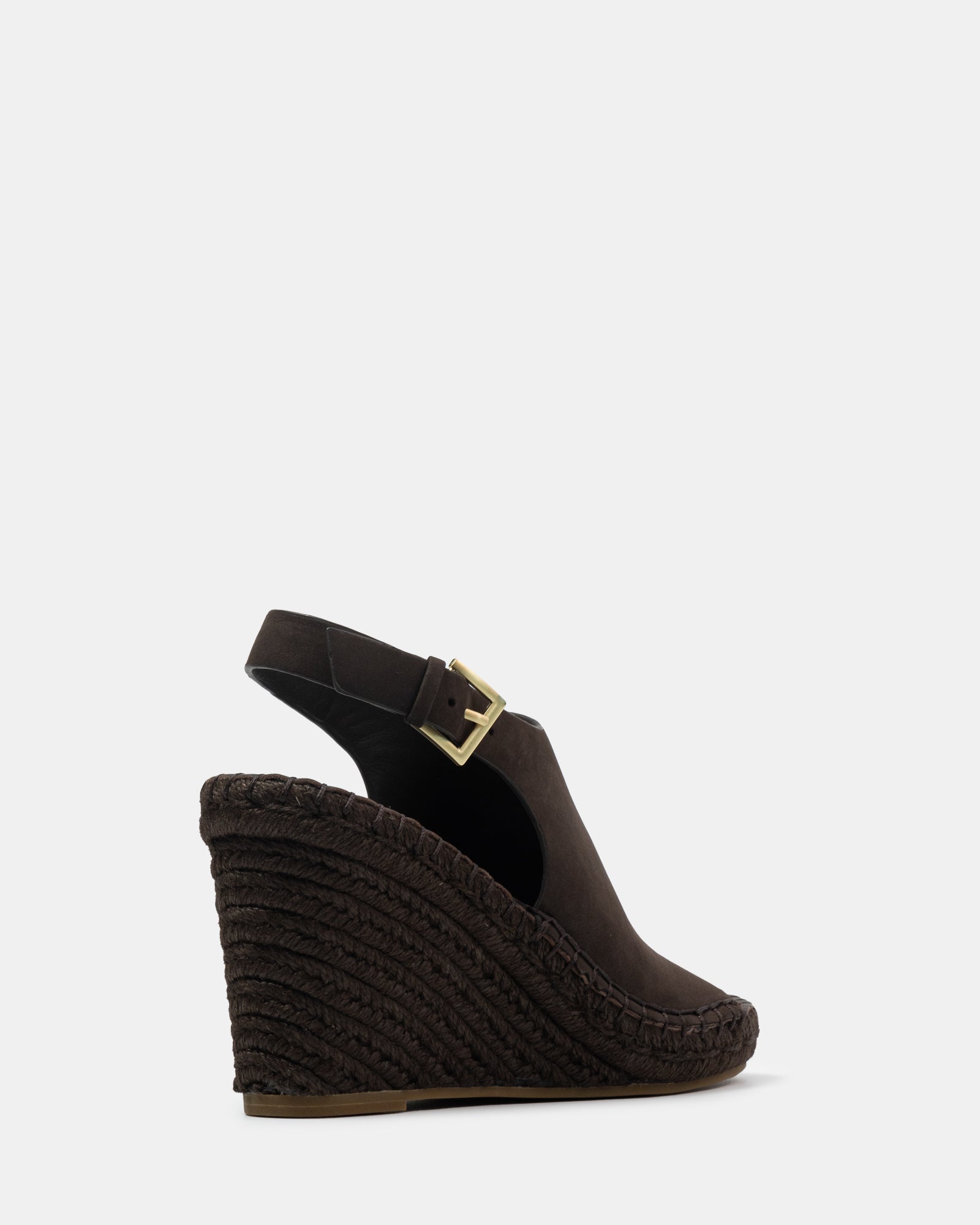 Xandria Espresso Leather Espadrille Wedge