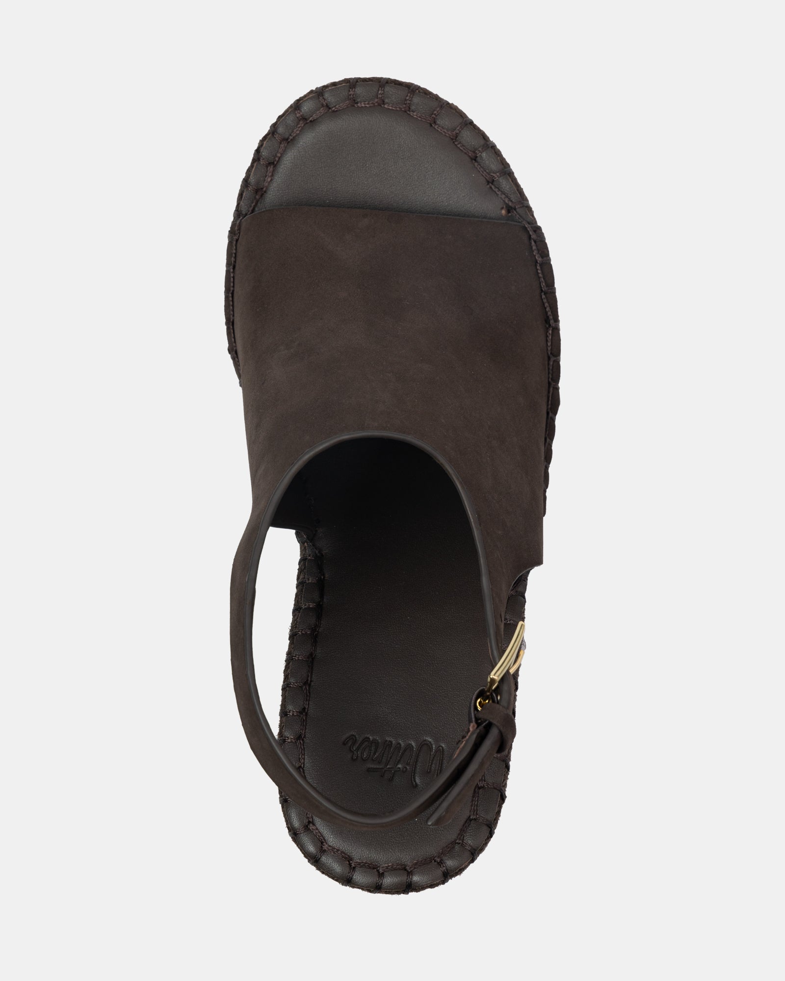 Xandria Espresso Leather Espadrille Wedge