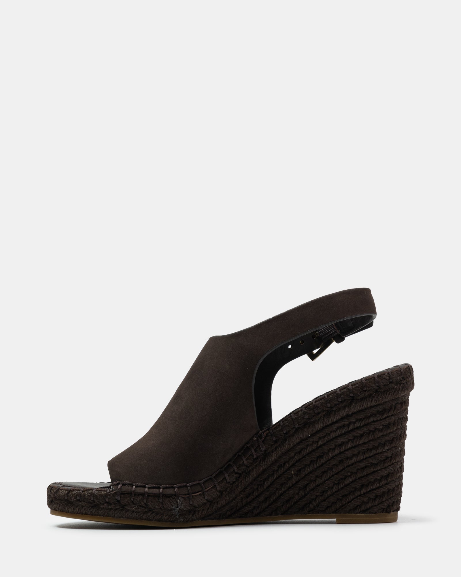 Xandria Espresso Leather Espadrille Wedge