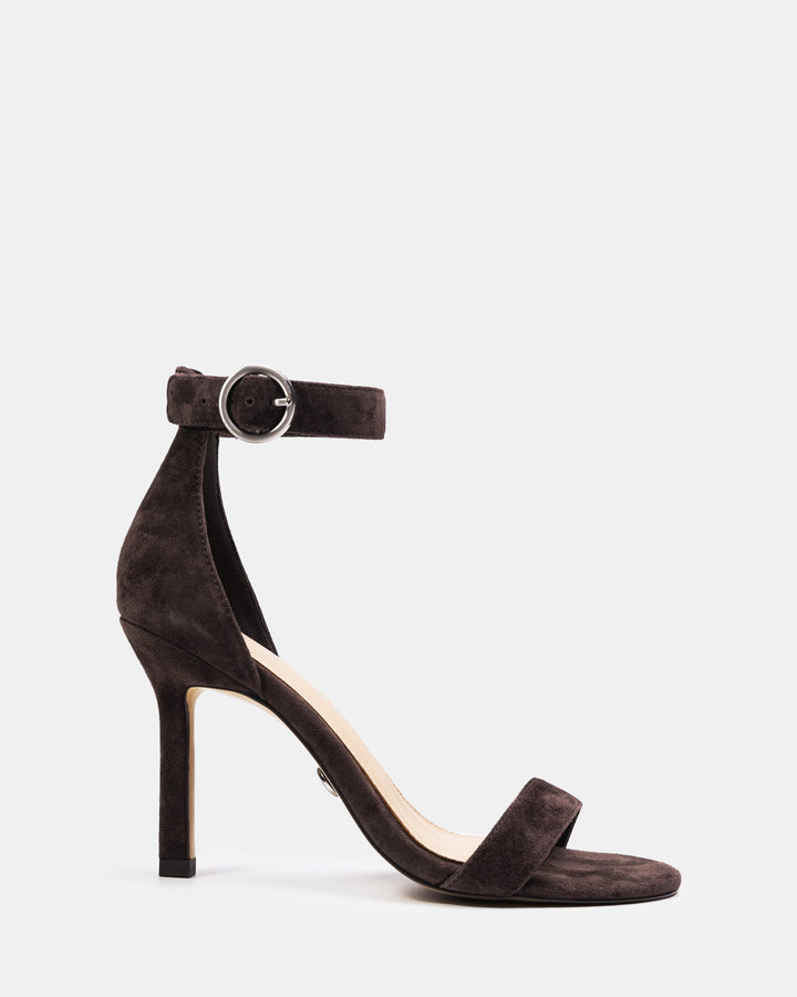 Zeze Ebony Suede Leather Stiletto Heel