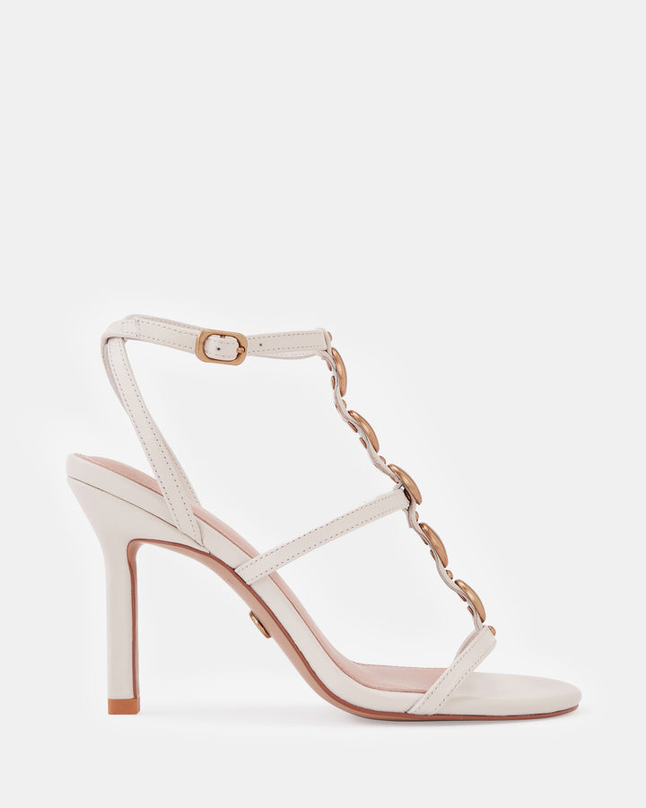Zola Vintage Ivory Leather Stiletto Heel