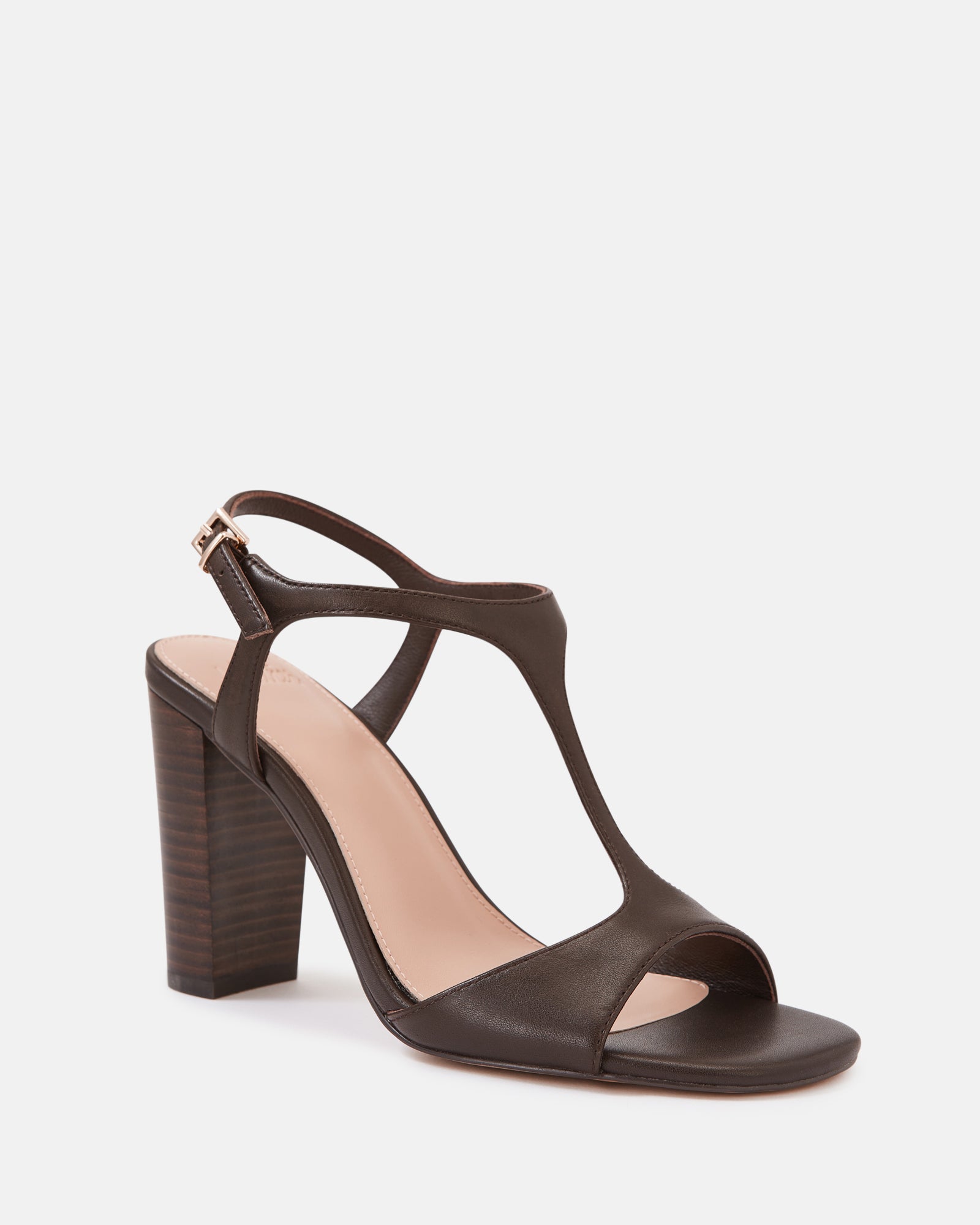 Rinn Ebony Leather Block Heel