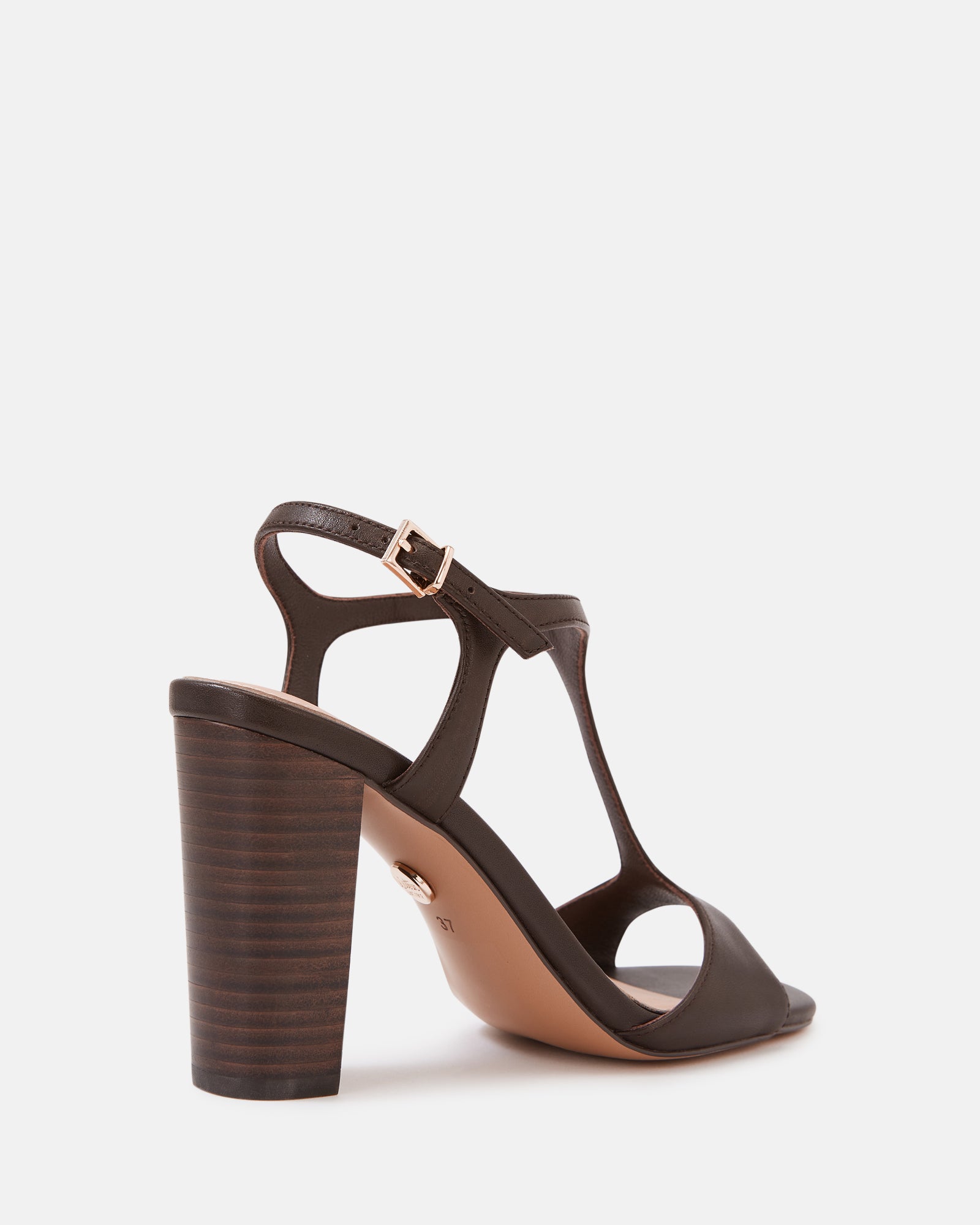 Rinn Ebony Leather Block Heel