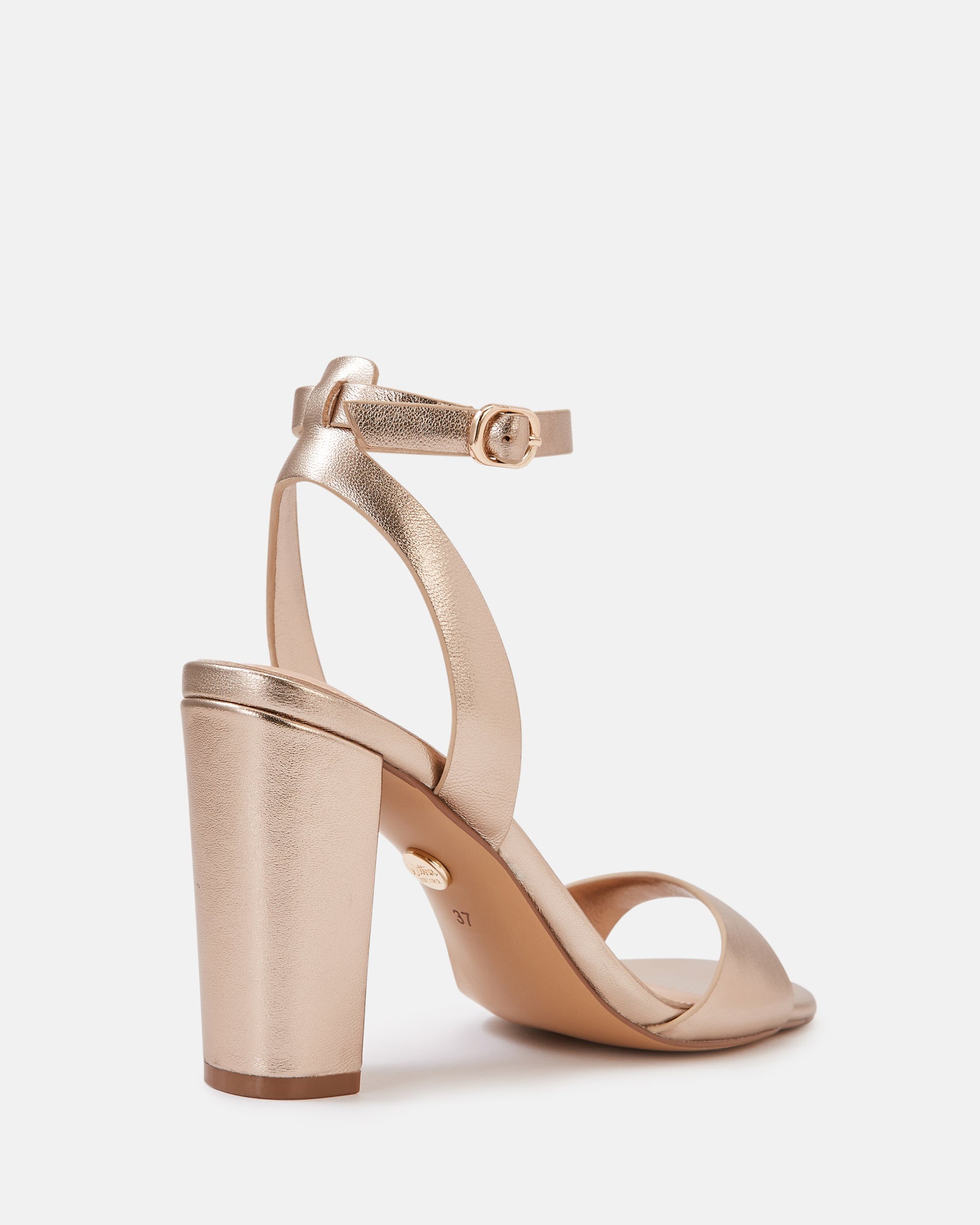 Ryan Champagne Metallic Leather Block Heel