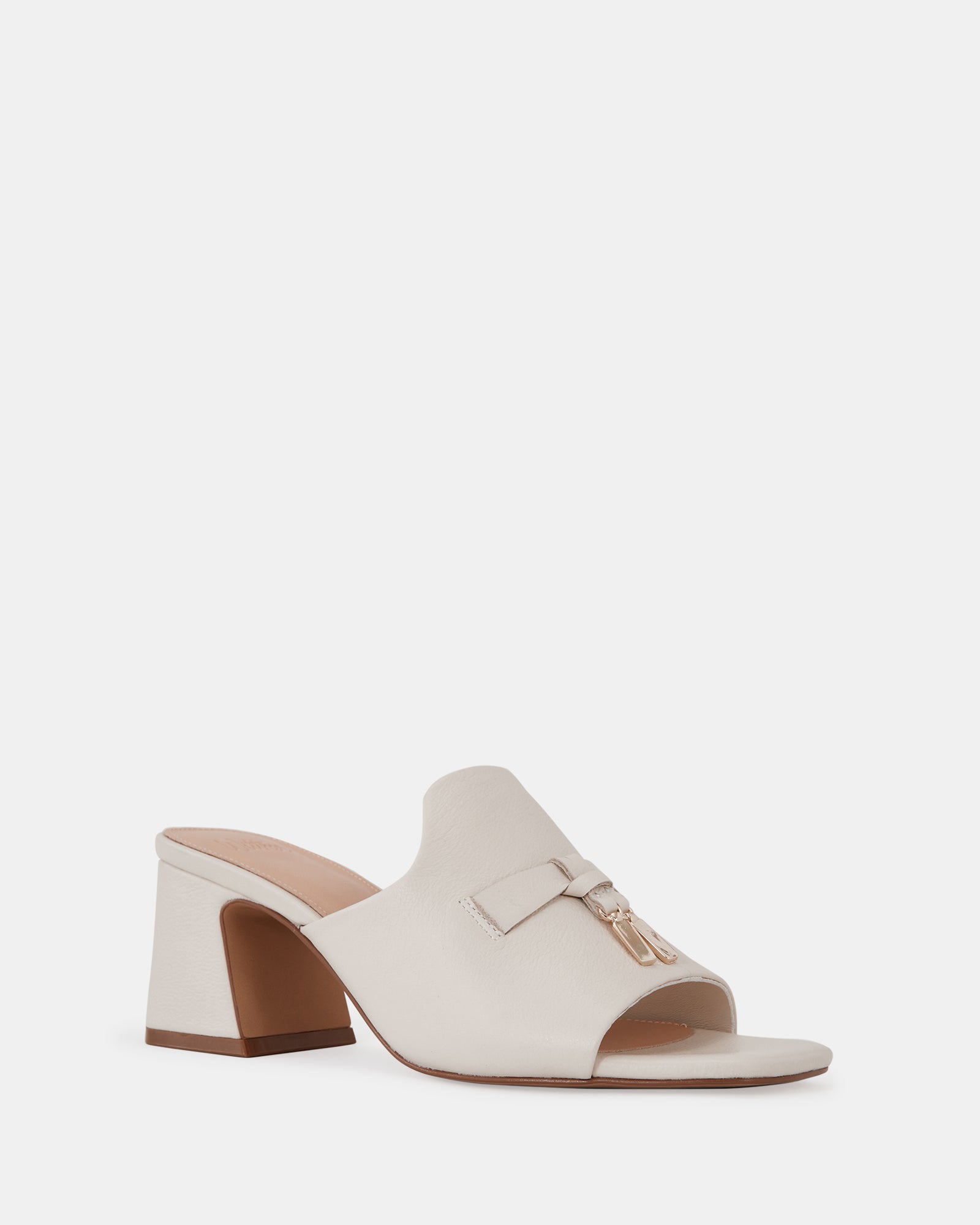 Mayse Vintage Ivory Pebble Leather Mule