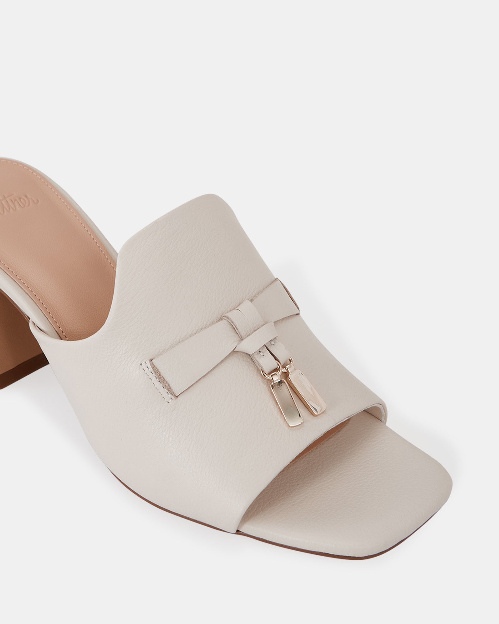 Mayse Vintage Ivory Pebble Leather Mule