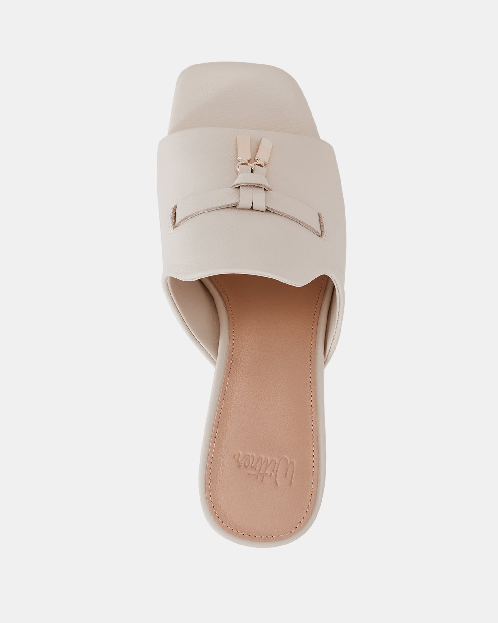 Mayse Vintage Ivory Pebble Leather Mule