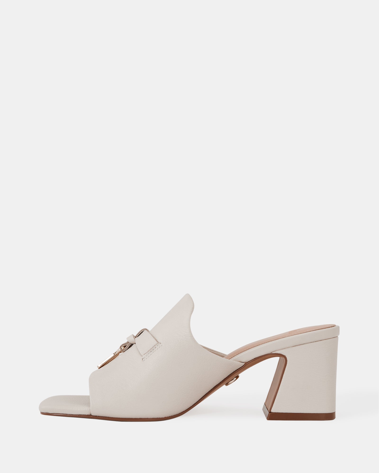 Mayse Vintage Ivory Pebble Leather Mule