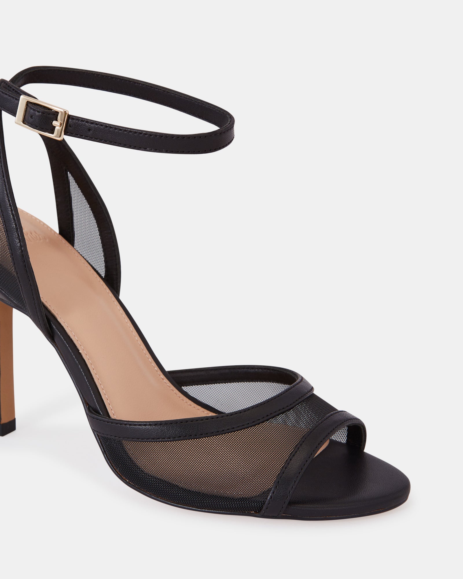 Zoella Black Mesh Textile Stiletto Heel