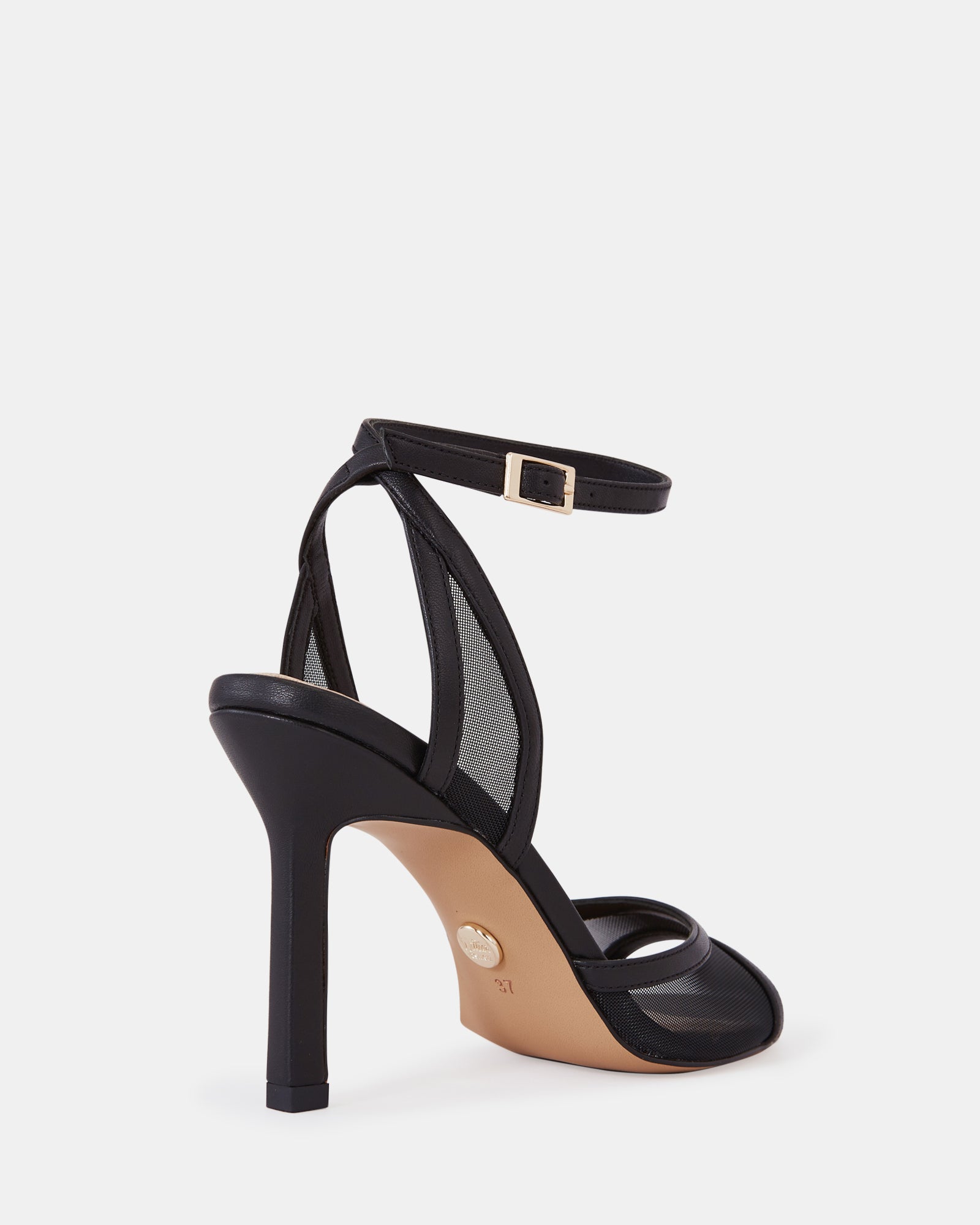 Zoella Black Mesh Textile Stiletto Heel