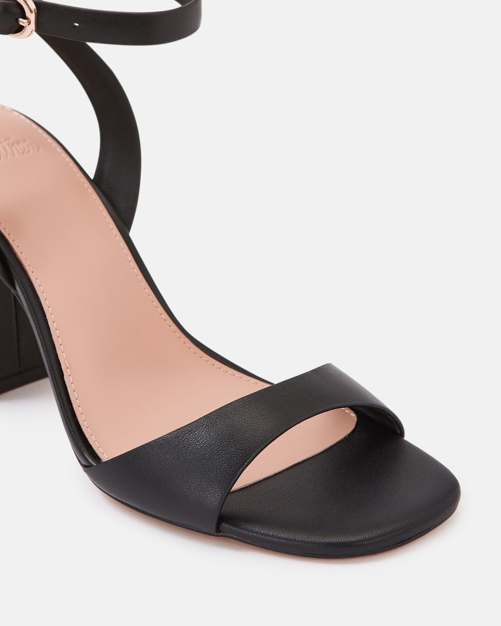 Ryan Black Leather Block Heel